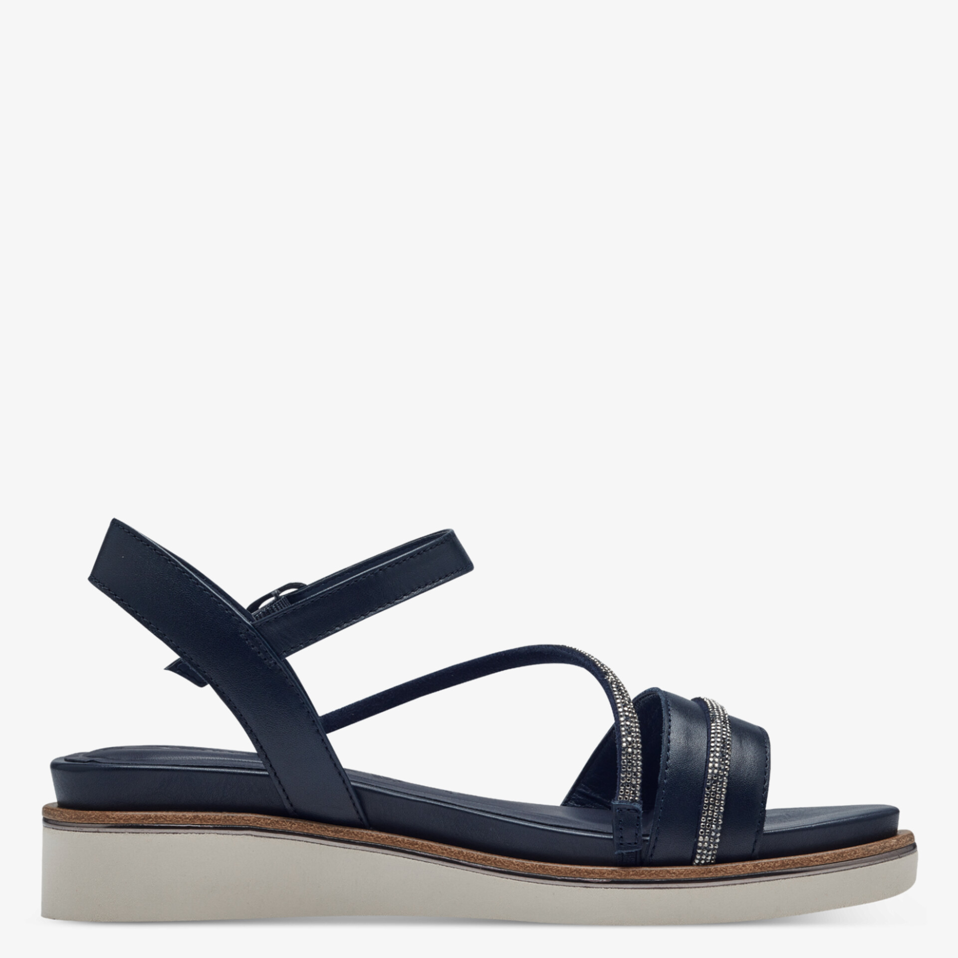 Leichte blaue Sandale mit verstellbaren Riemen und dämpfender Sohle für bequemen Alltagskomfort