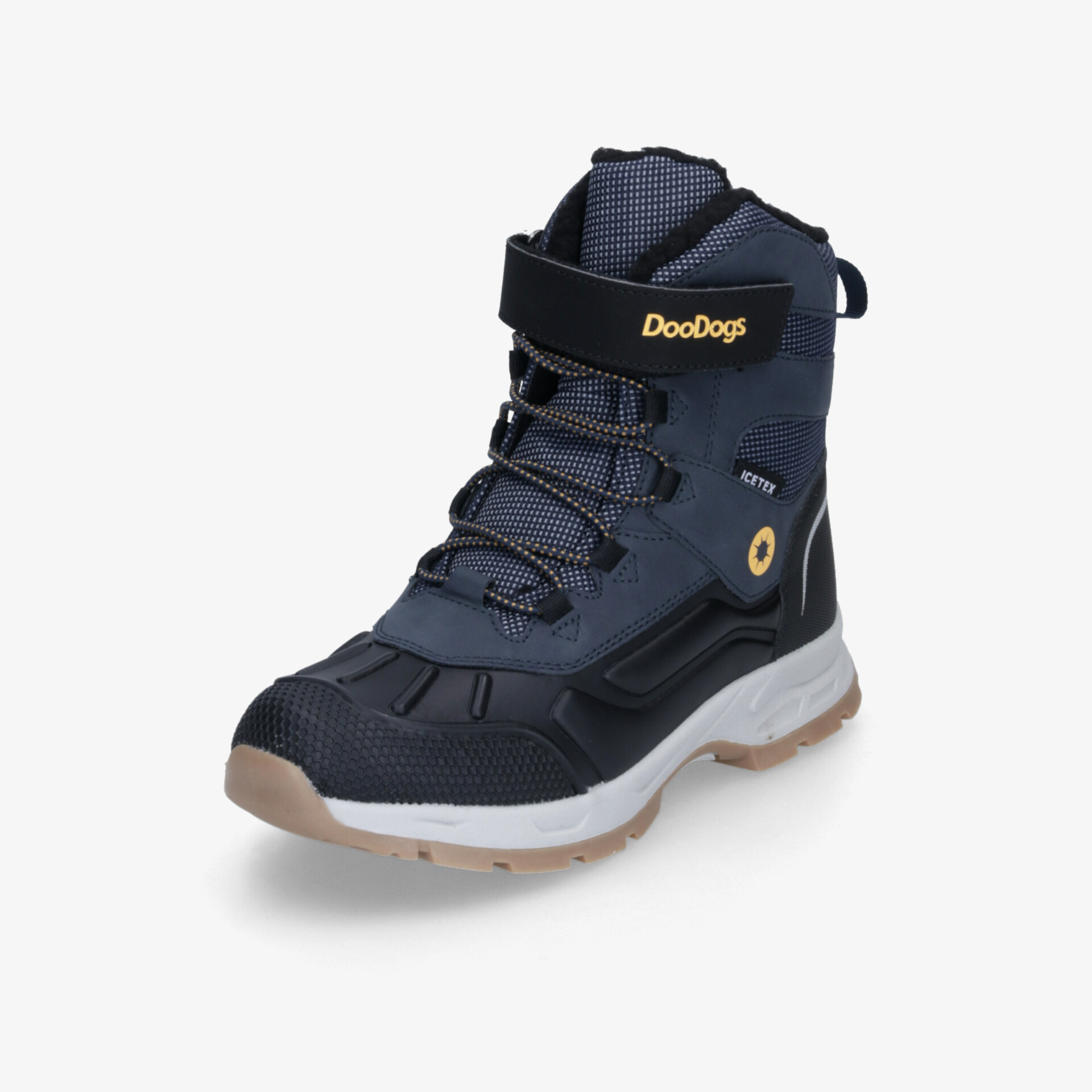 Robuster wasserabweisender Outdoor-Stiefel mit gepolstertem Schaft, rutschfester Sohle und praktischem Klettverschluss für sicheren Halt