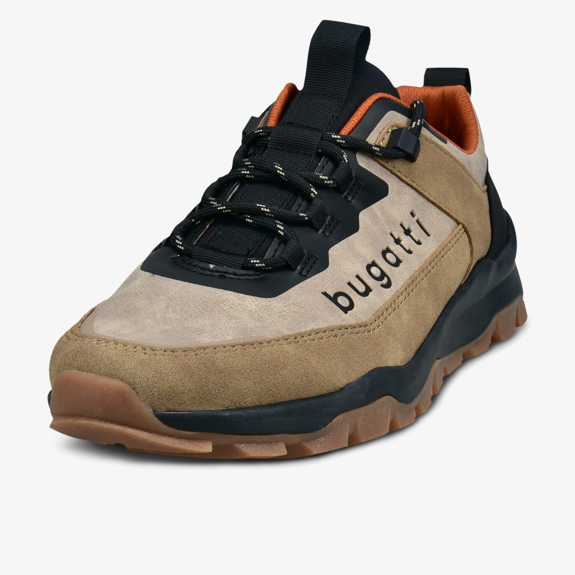 bugatti bequemer sportlicher Schuh mit robuster Sohle und modernem Design in neutralen Farbtönen