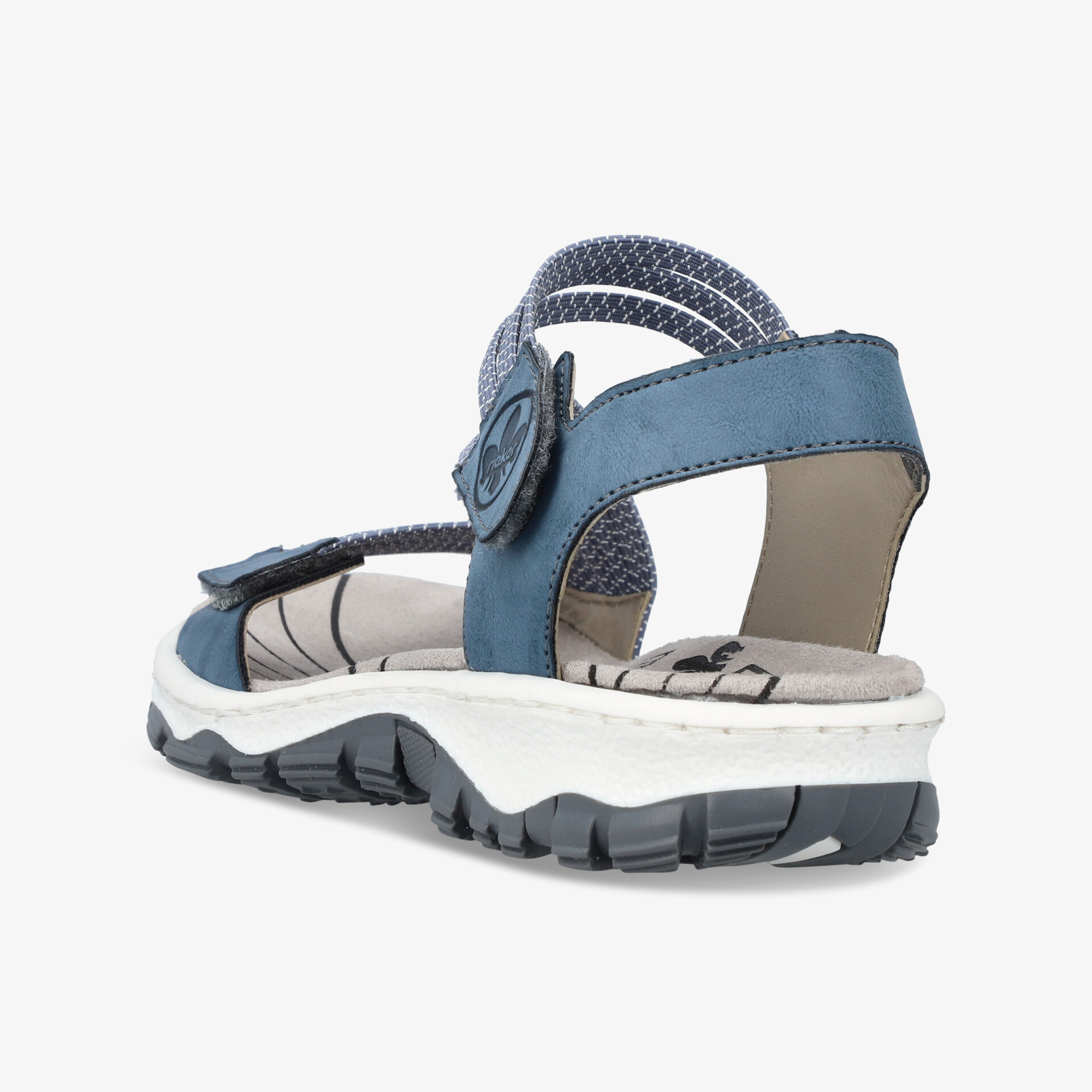 Rückansicht einer bequemen Sandale mit verstellbarem Riemen und rutschfester Profilsohle für sicheren Halt