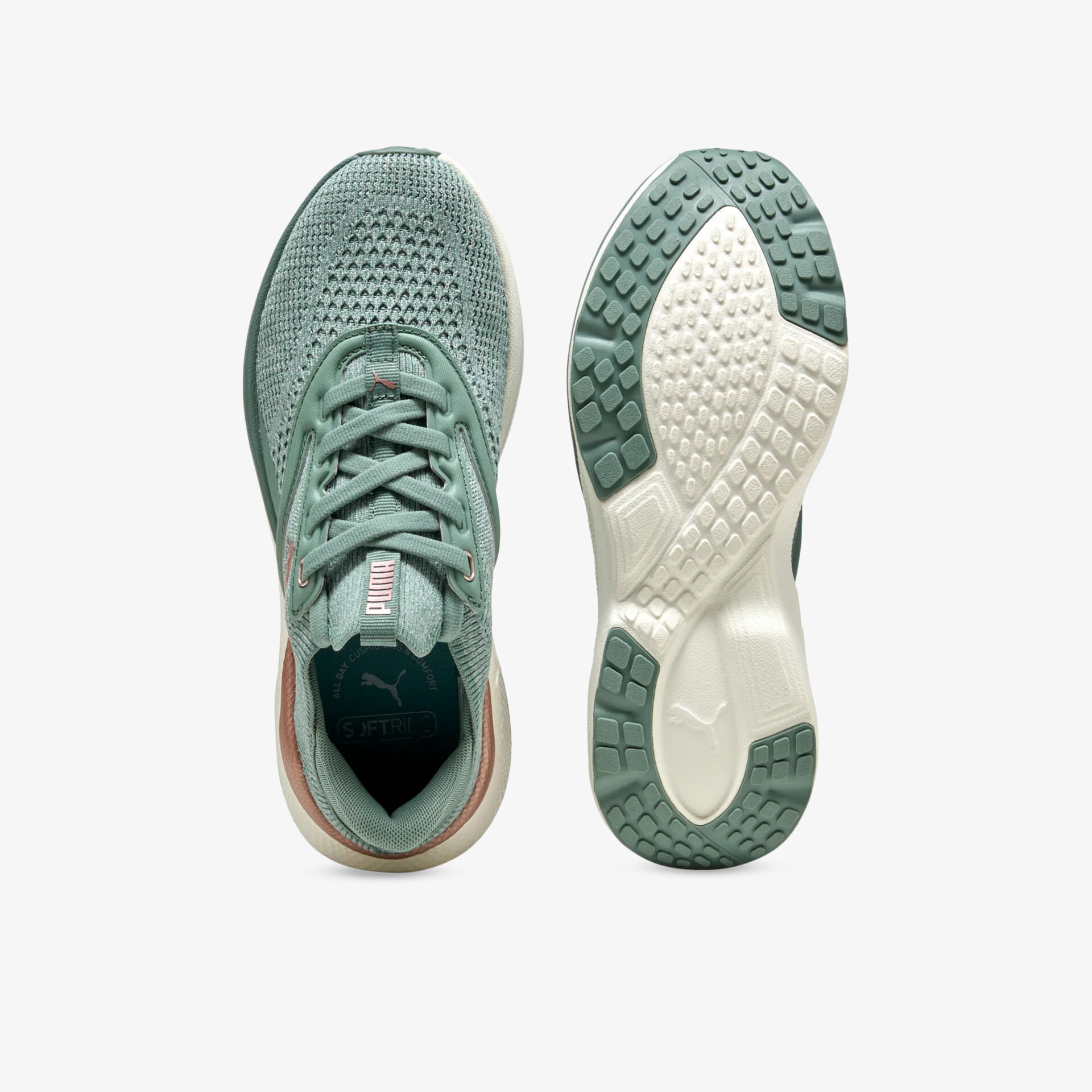 Leichter Sportschuh in Grau mit atmungsaktivem Material und rutschfester, flexibler Sohle von oben und unten