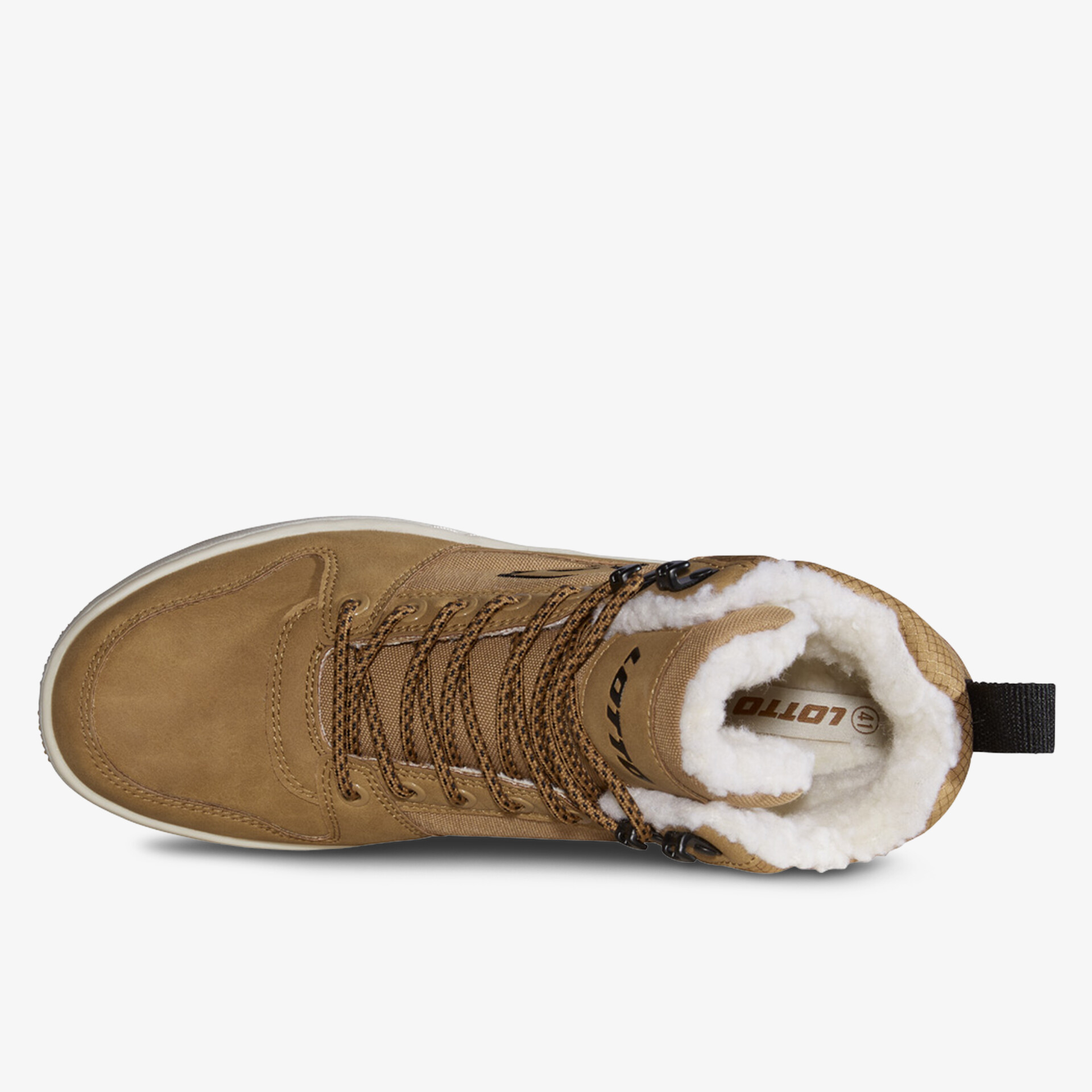 Robuster und bequemer Schuh mit warmem Innenfutter und praktischen Schnürsenkeln, perfekte Passform und Komfort