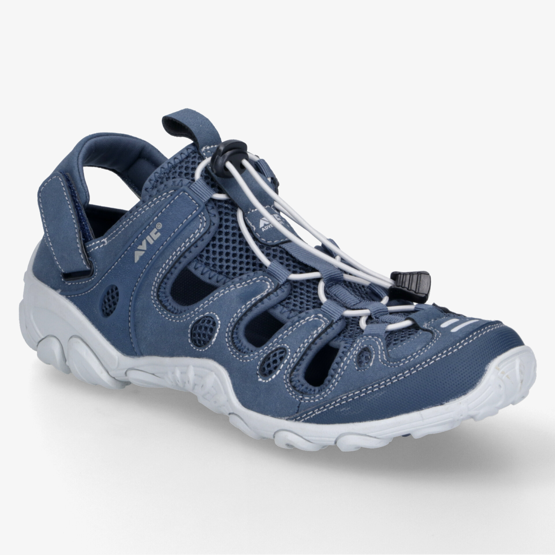 Blauer leichter Outdoor-Schuh mit atmungsaktivem Mesh und wasserfester Oberfläche, rutschfeste Profilsohle