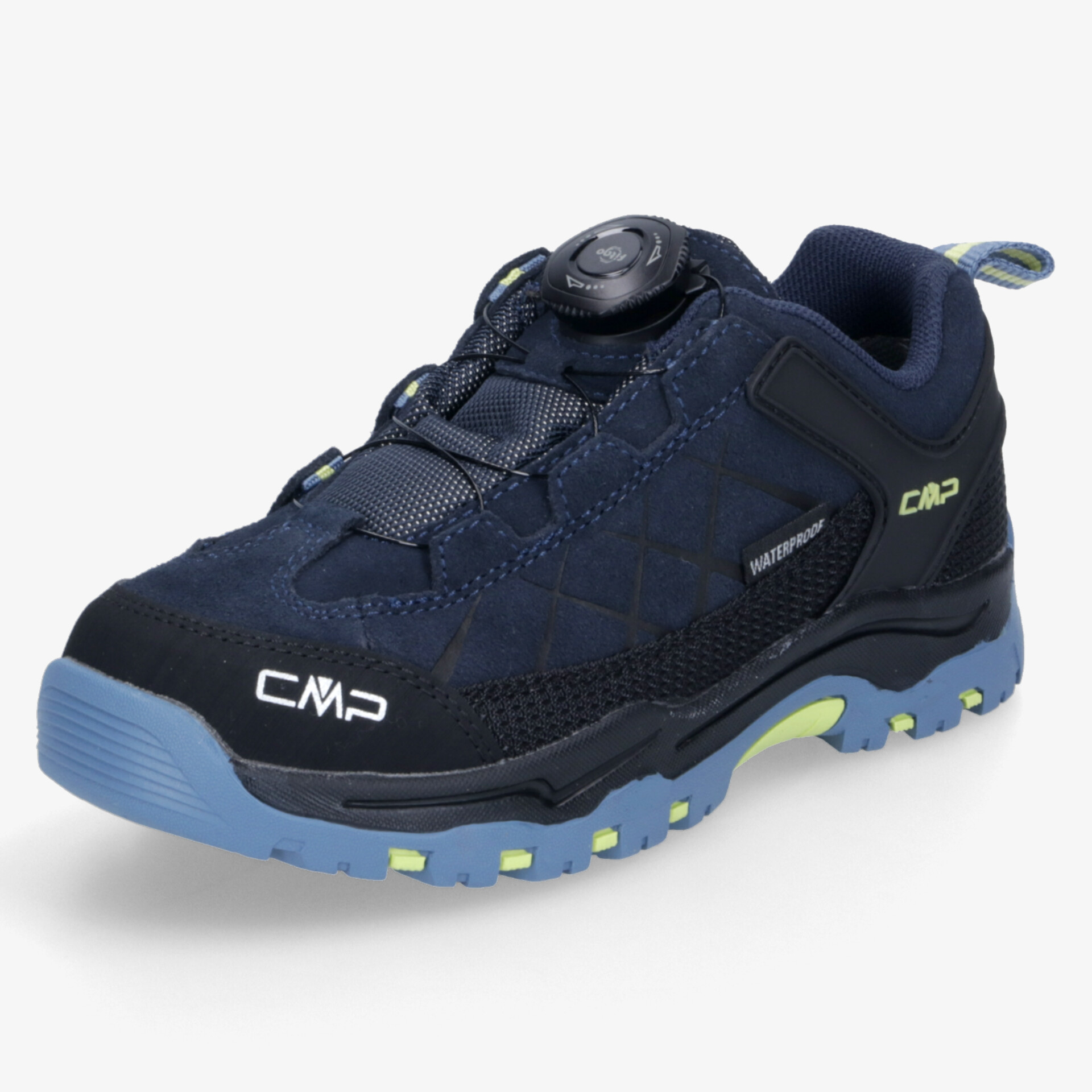 Robuste und atmungsaktive Trail Schuhe mit rutschfester Sohle in navy blau, ideal für Outdoor-Aktivitäten.