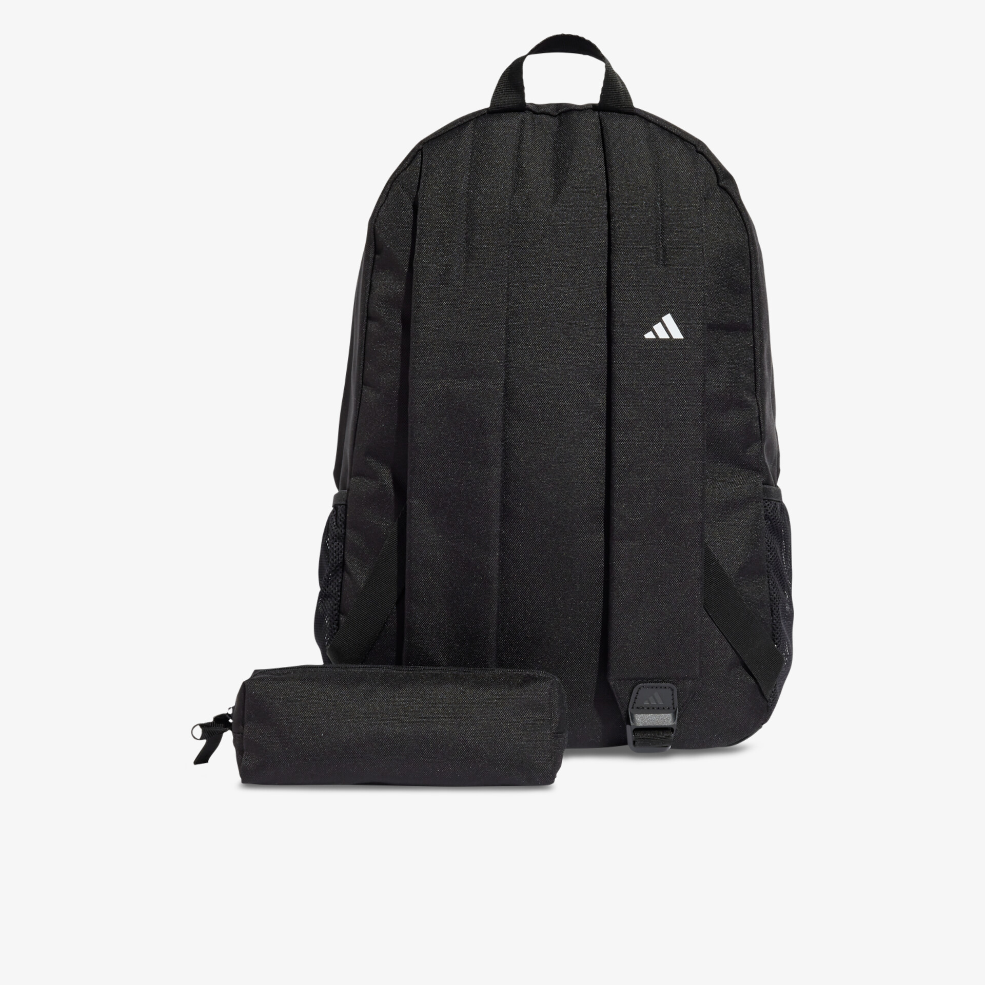 Schwarzer Rucksack mit separater kleiner Organizer-Tasche, strapazierfähig und leicht für den Alltag