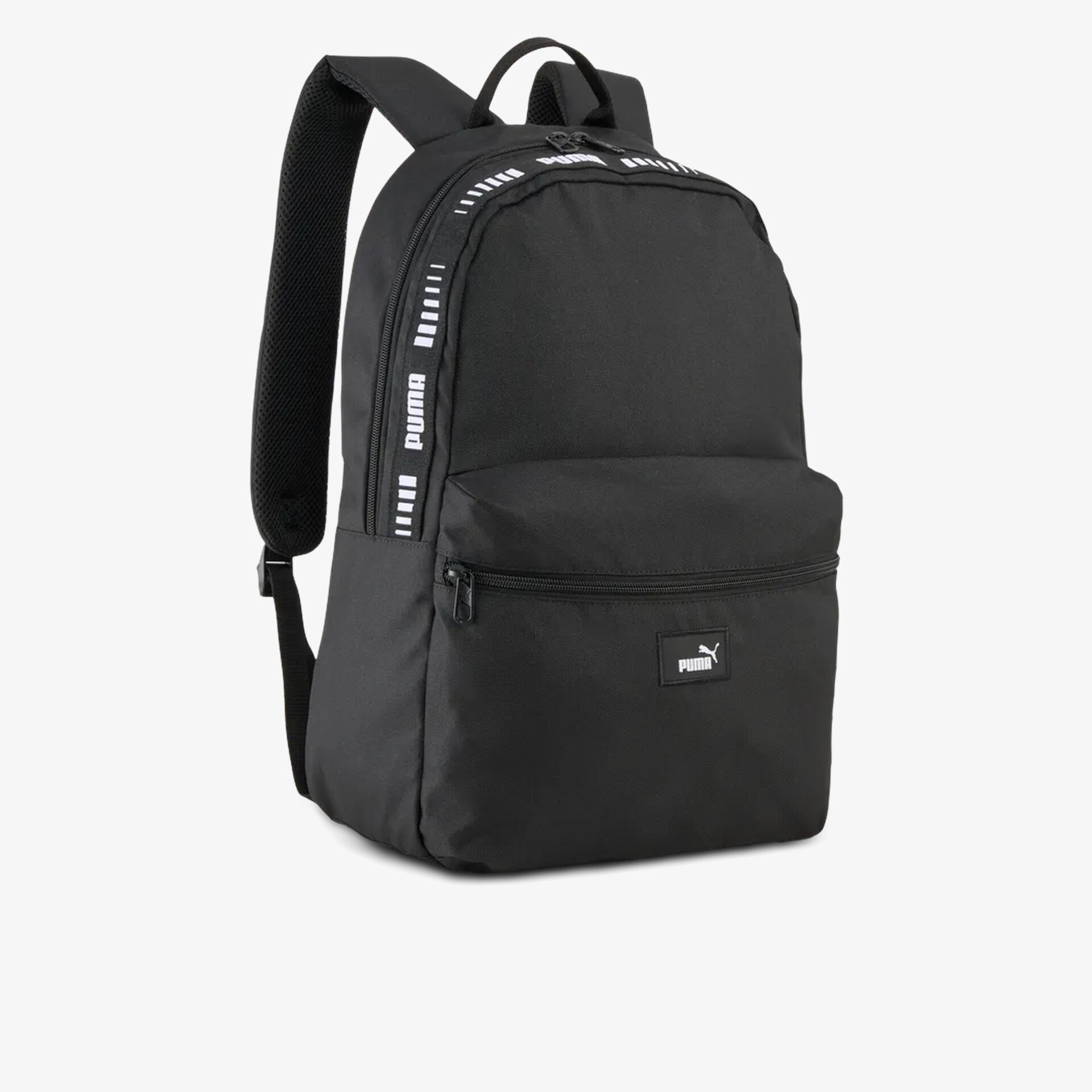 Schlichter und robuster schwarzer Rucksack mit geräumigem Hauptfach und Fronttasche für Alltag und Reisen