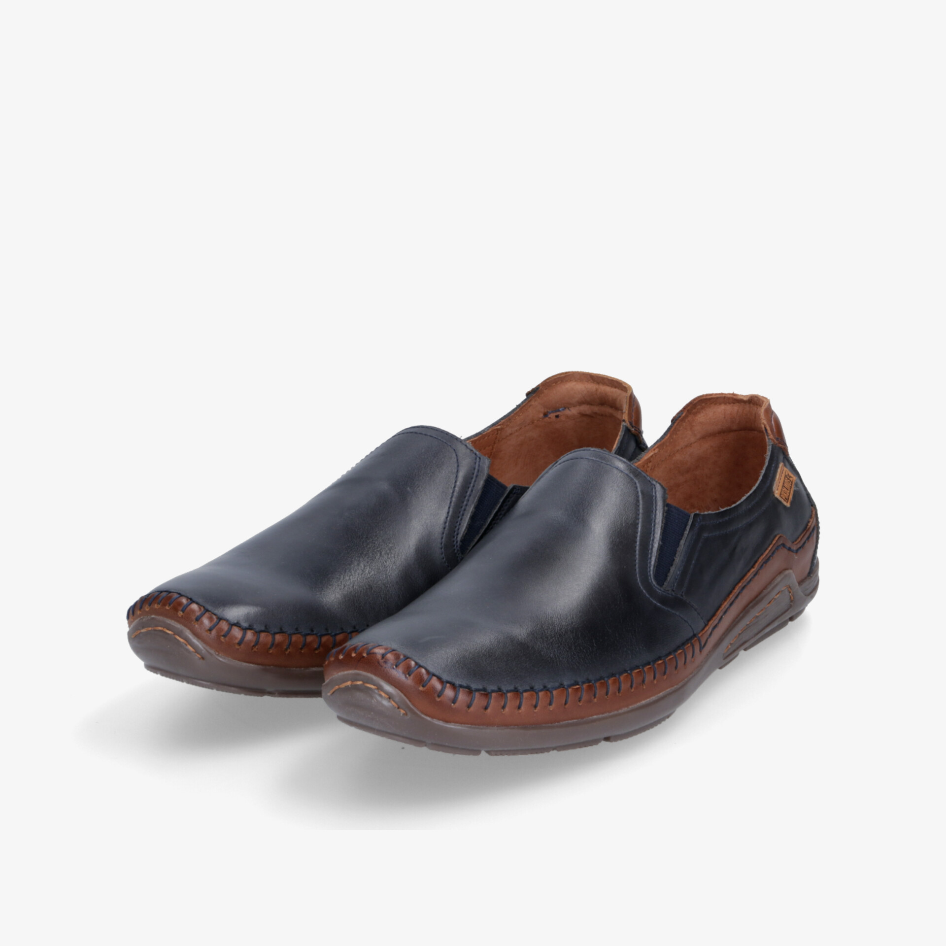 Bequeme schwarze und braune Lederschuhe mit flexibler, rutschfester Sohle und elegantem Design