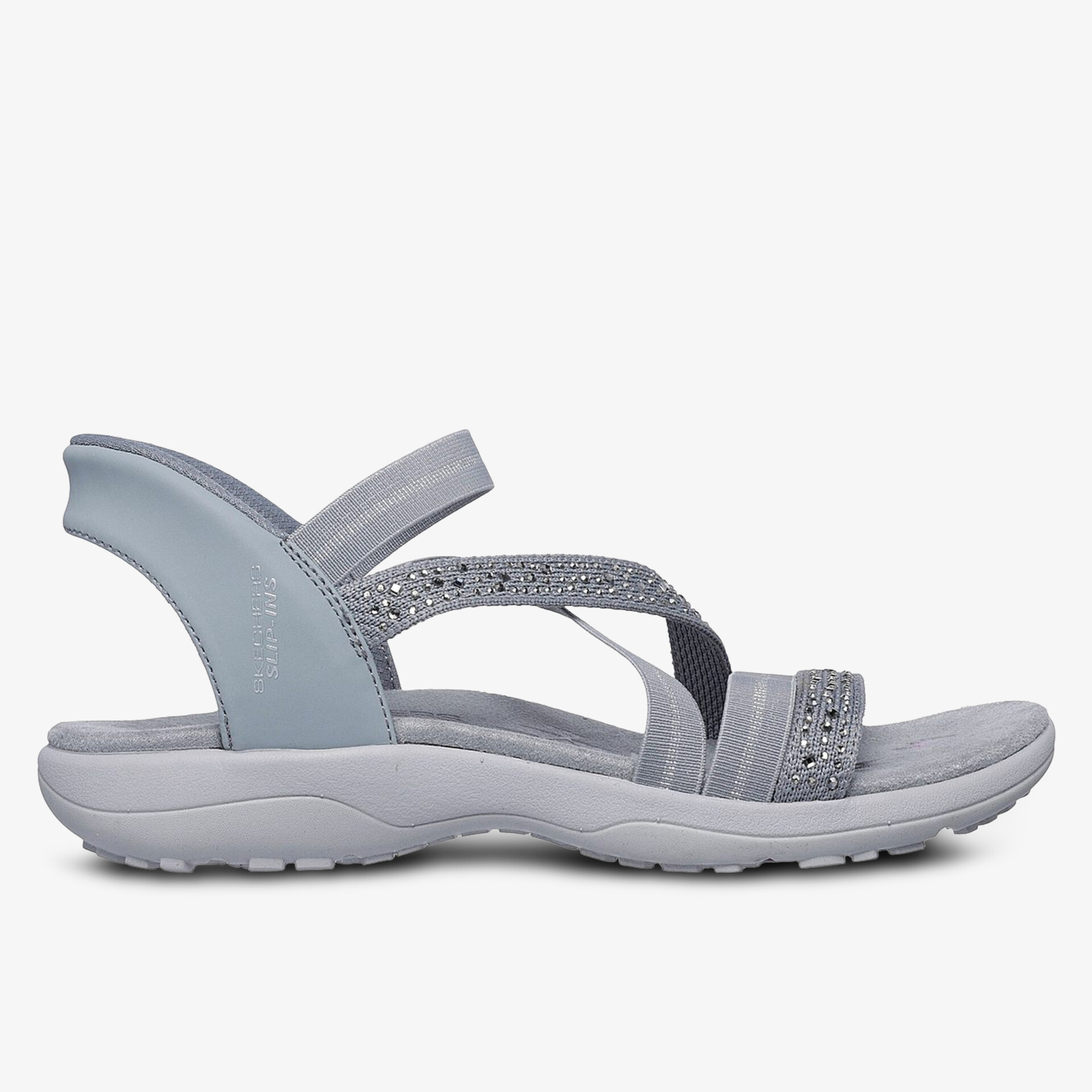 Bequeme graue Sandale mit rutschfester Sohle und modernem Design