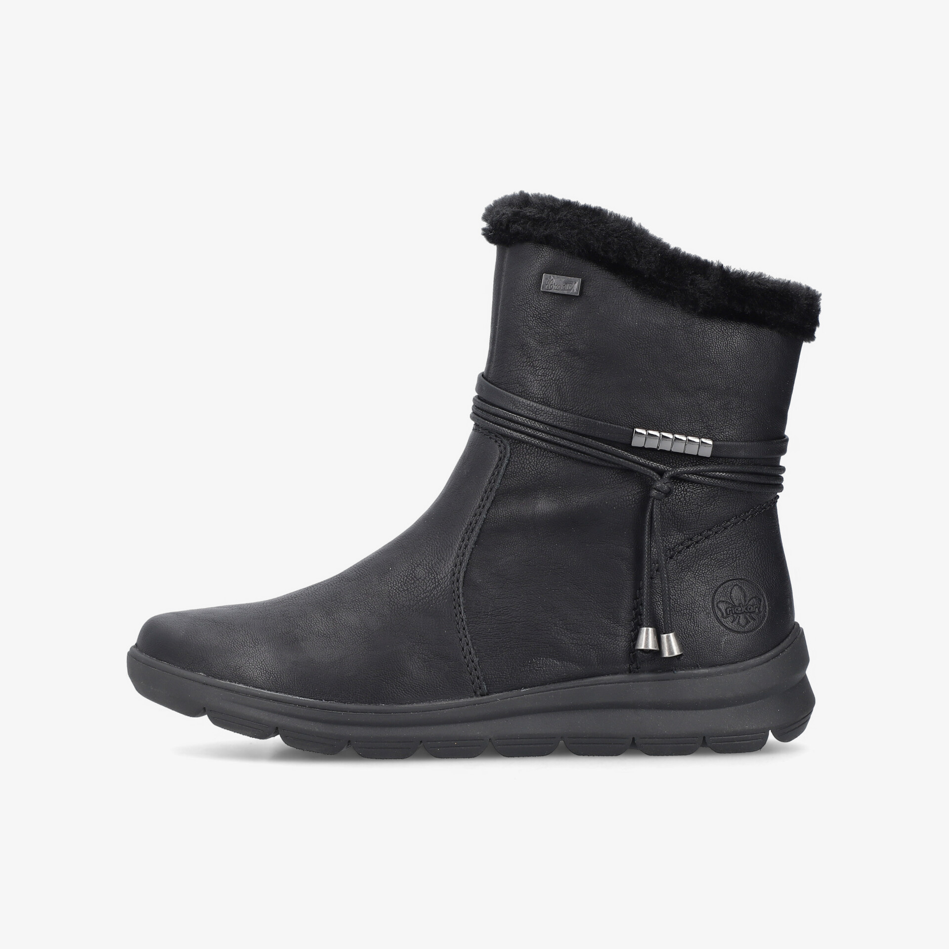 Schwarzer Winterstiefel mit warmem Futter und rutschfester Sohle für hohen Tragekomfort und Schutz vor Nässe