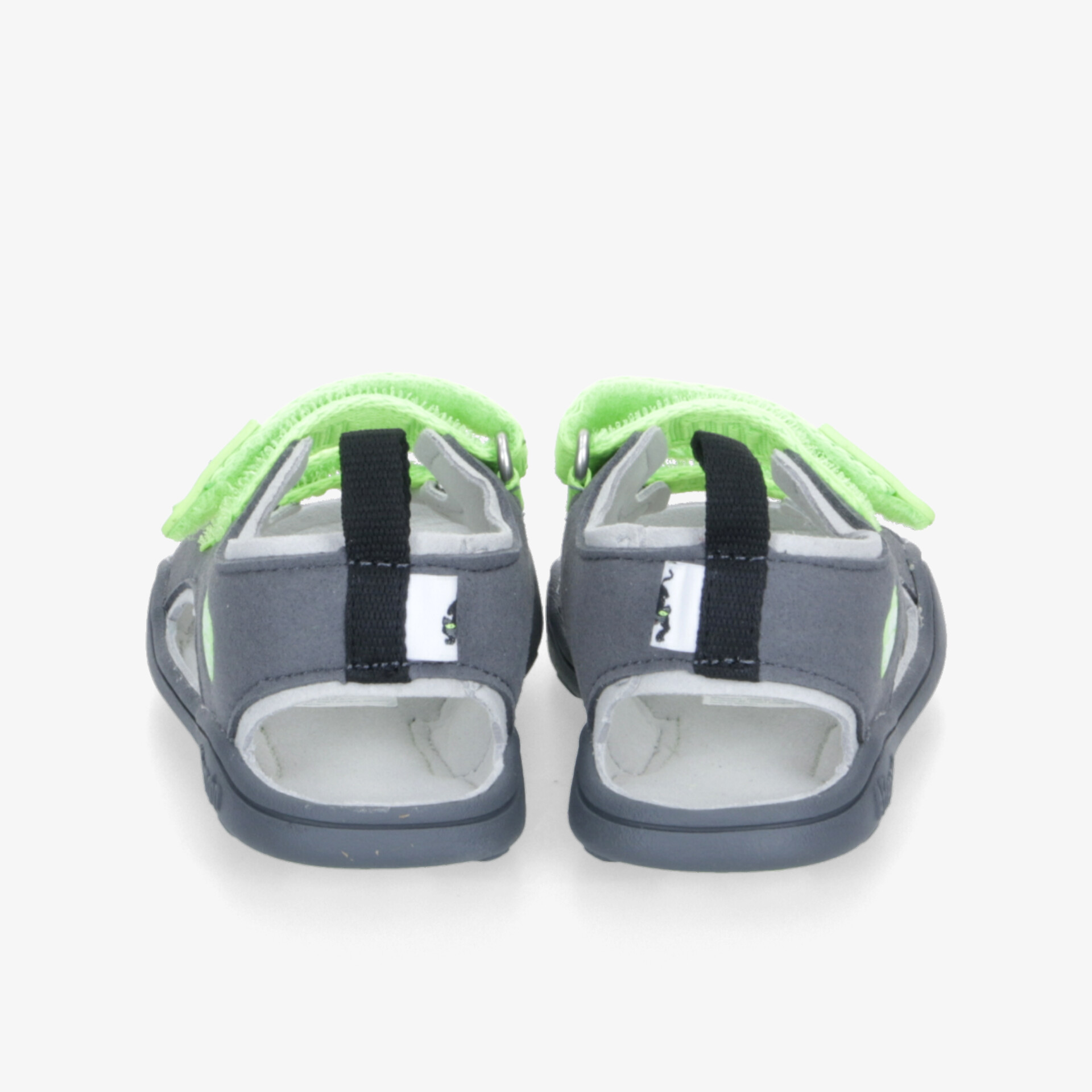 Graue und grüne Sandalen mit Klettverschluss für optimalen Halt und Tragekomfort. Ideal für den Sommer.