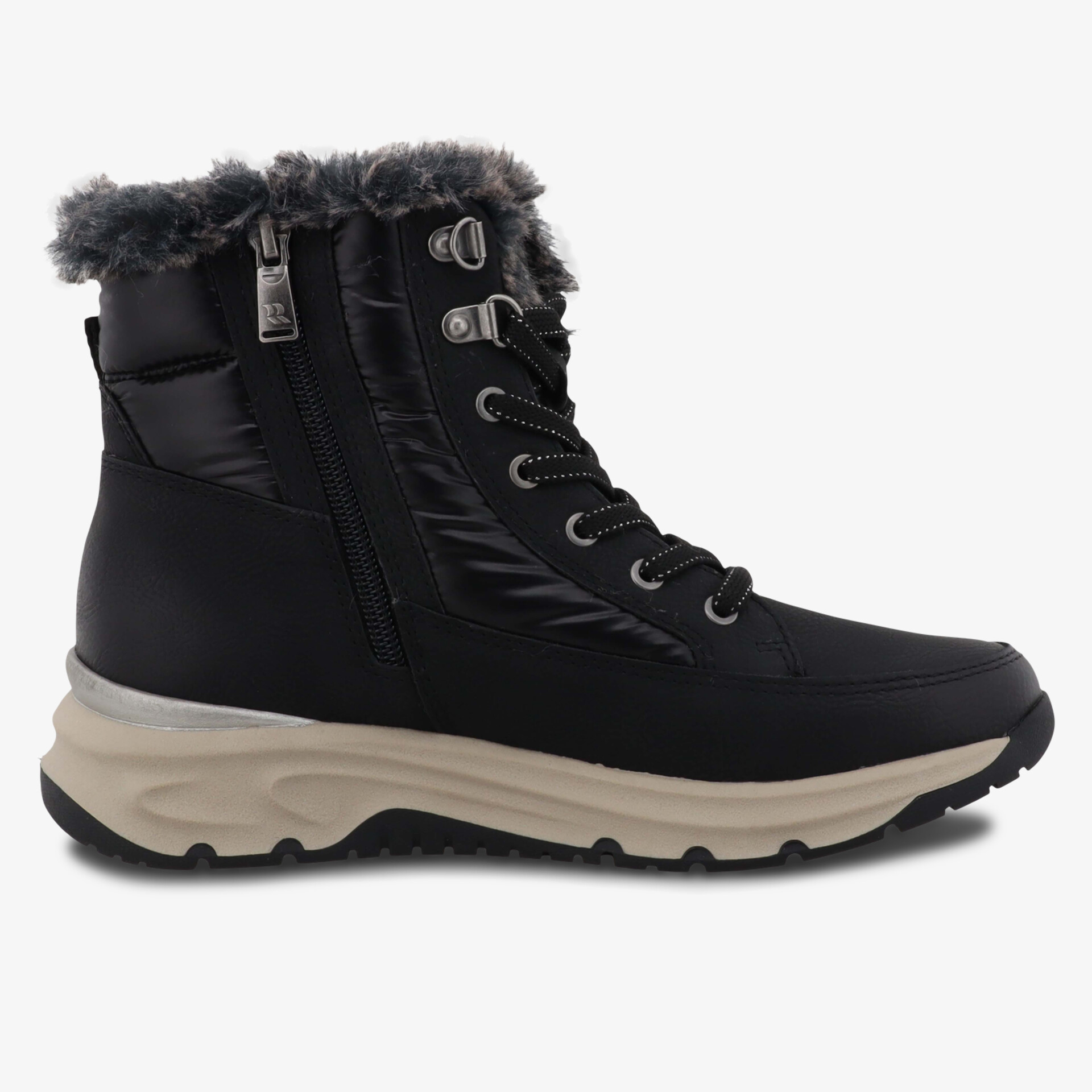 Warmer Winterstiefel mit Reißverschluss, Schnürung und rutschfester Sohle für sicheren Halt und Komfort