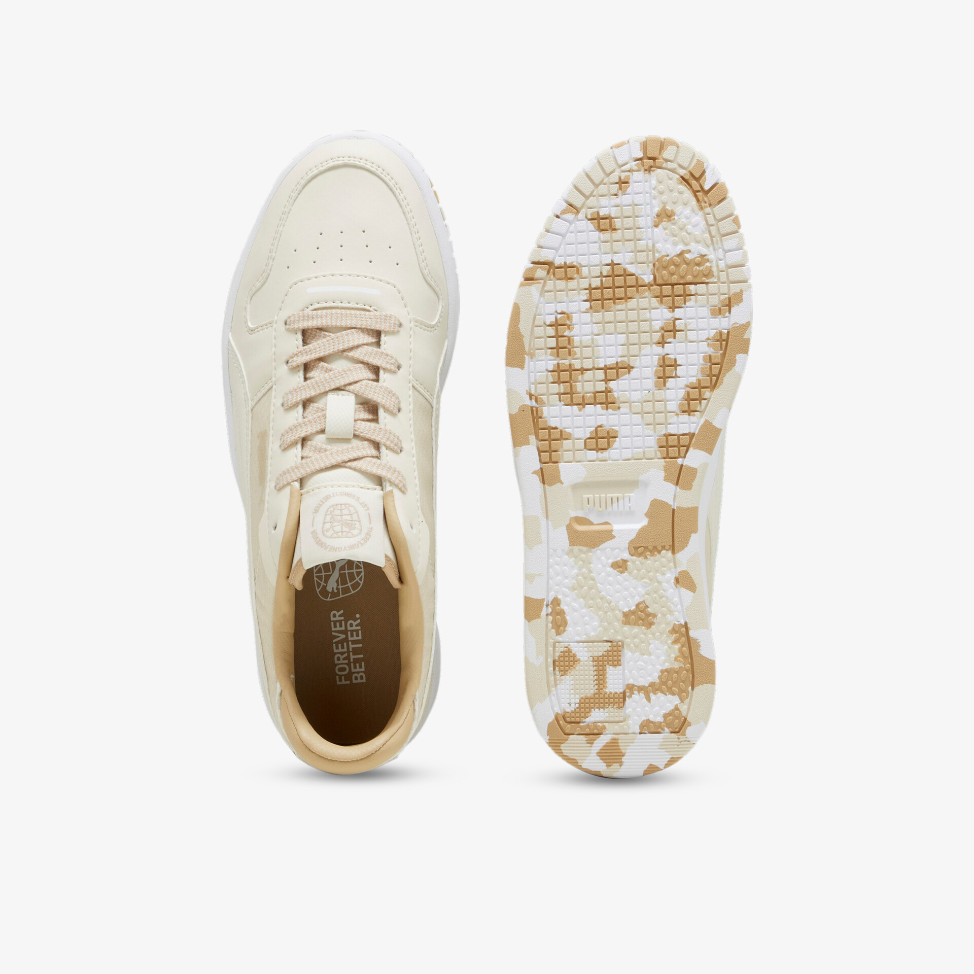 Eleganter Sneaker in Beige mit auffälliger Musterung und optimalem Tragekomfort, geeignet für Alltag und Freizeit.