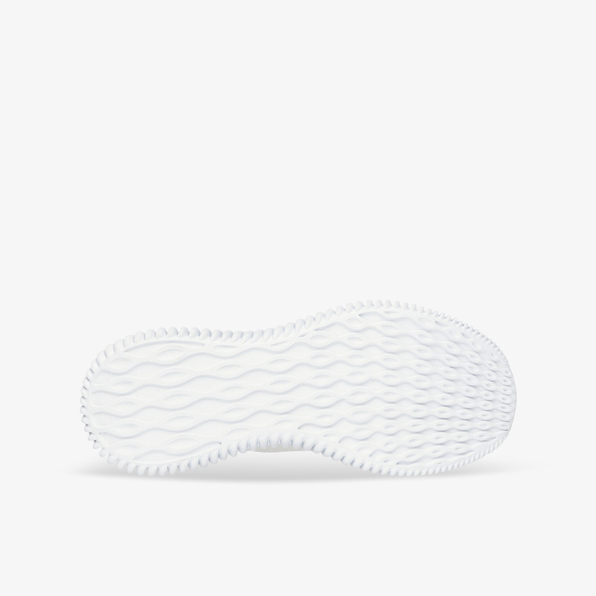 Weiße Schuhsohle mit wellenförmigem rutschfestem Profil für optimalen Halt und Komfort
