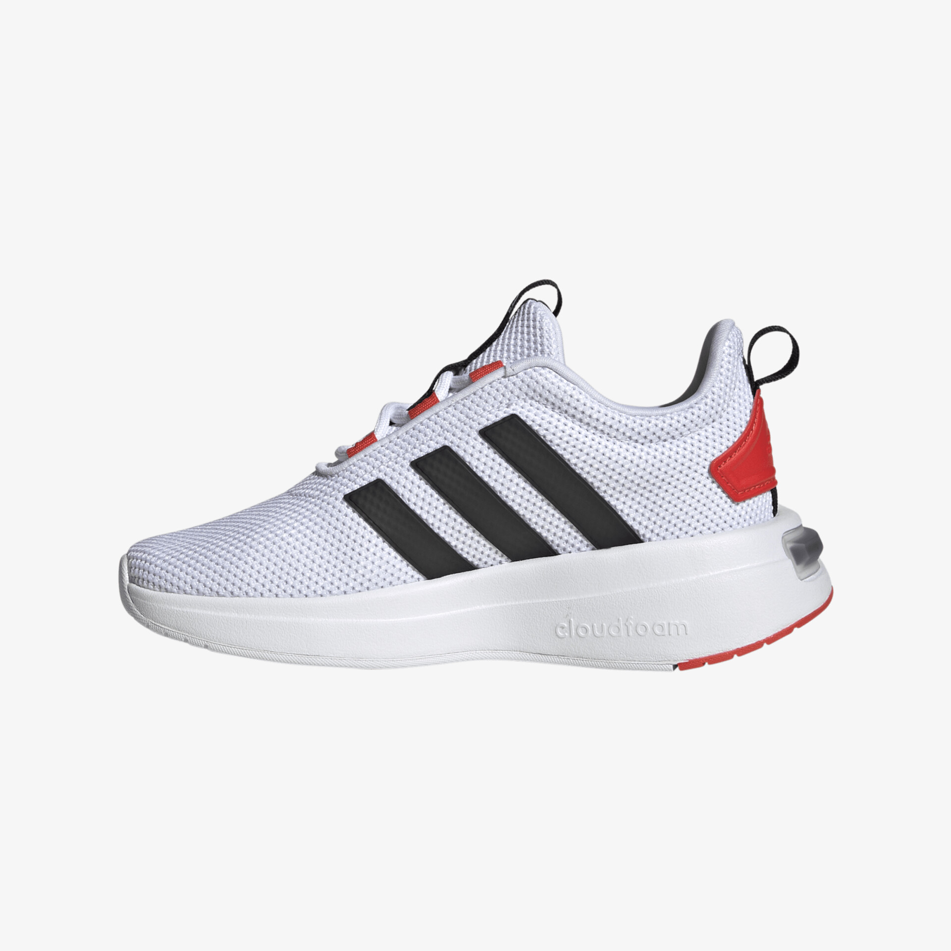 Leichte und bequeme Sportschuhe in Weiß mit schwarzem Streifendesign, ideal für dynamisches Training.