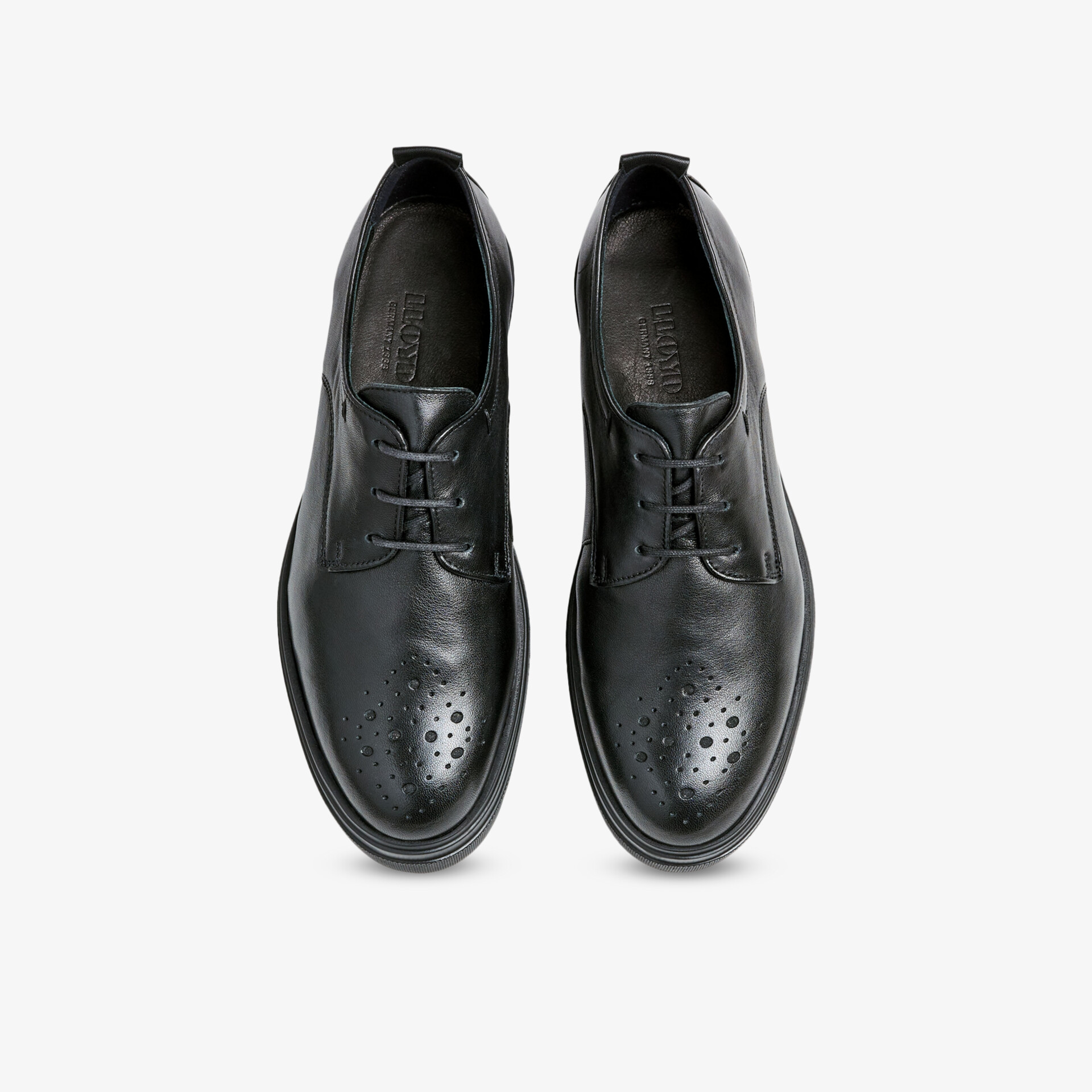 Elegante schwarze Lederschuhe mit Schnürung und klassischem Design für stilvollen Auftritt.