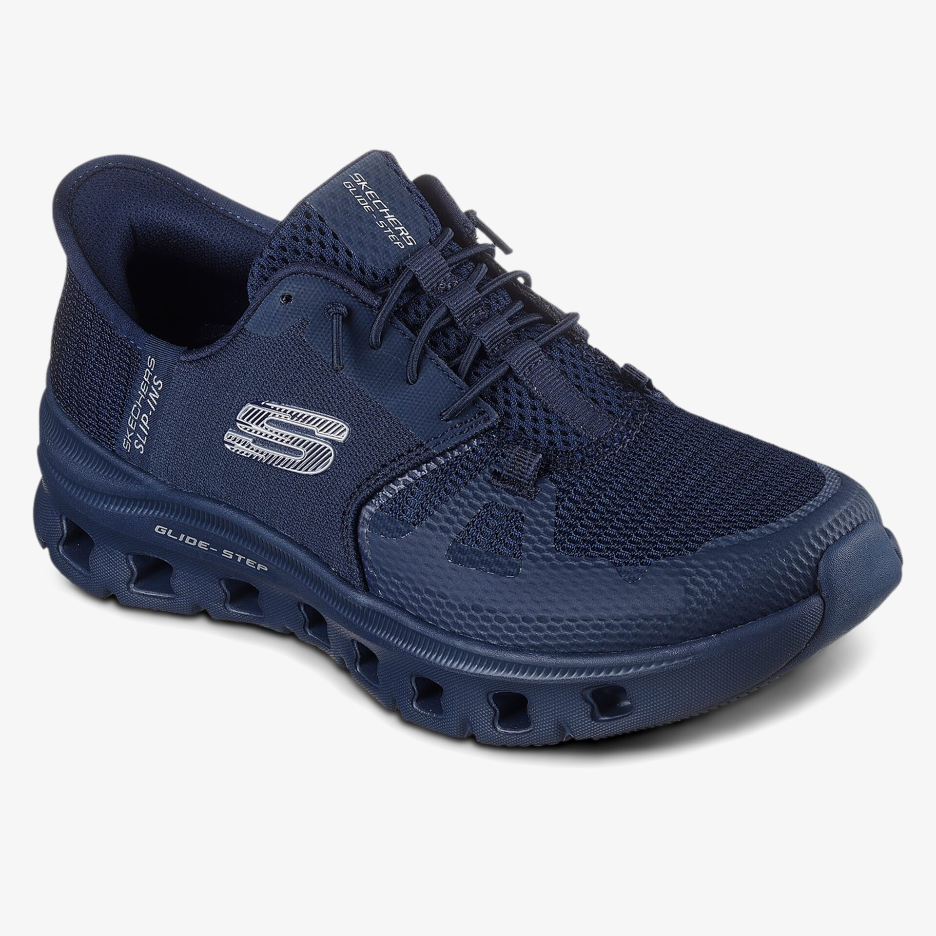 Leichter atmungsaktiver Sportschuh mit komfortabler Passform und flexibler, langlebiger Sohle in dunklem Blau
