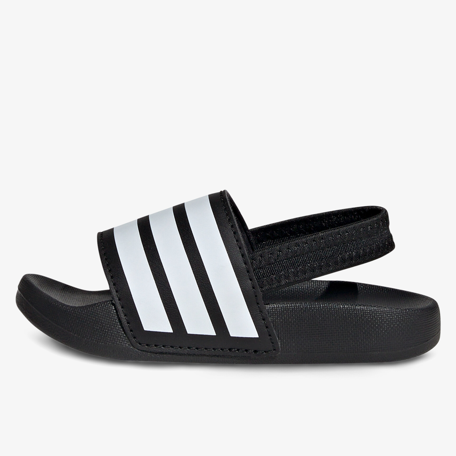 Leichte und bequeme schwarze Badelatschen mit weißem Riemen und rutschfester Sohle für Freizeit und Sport