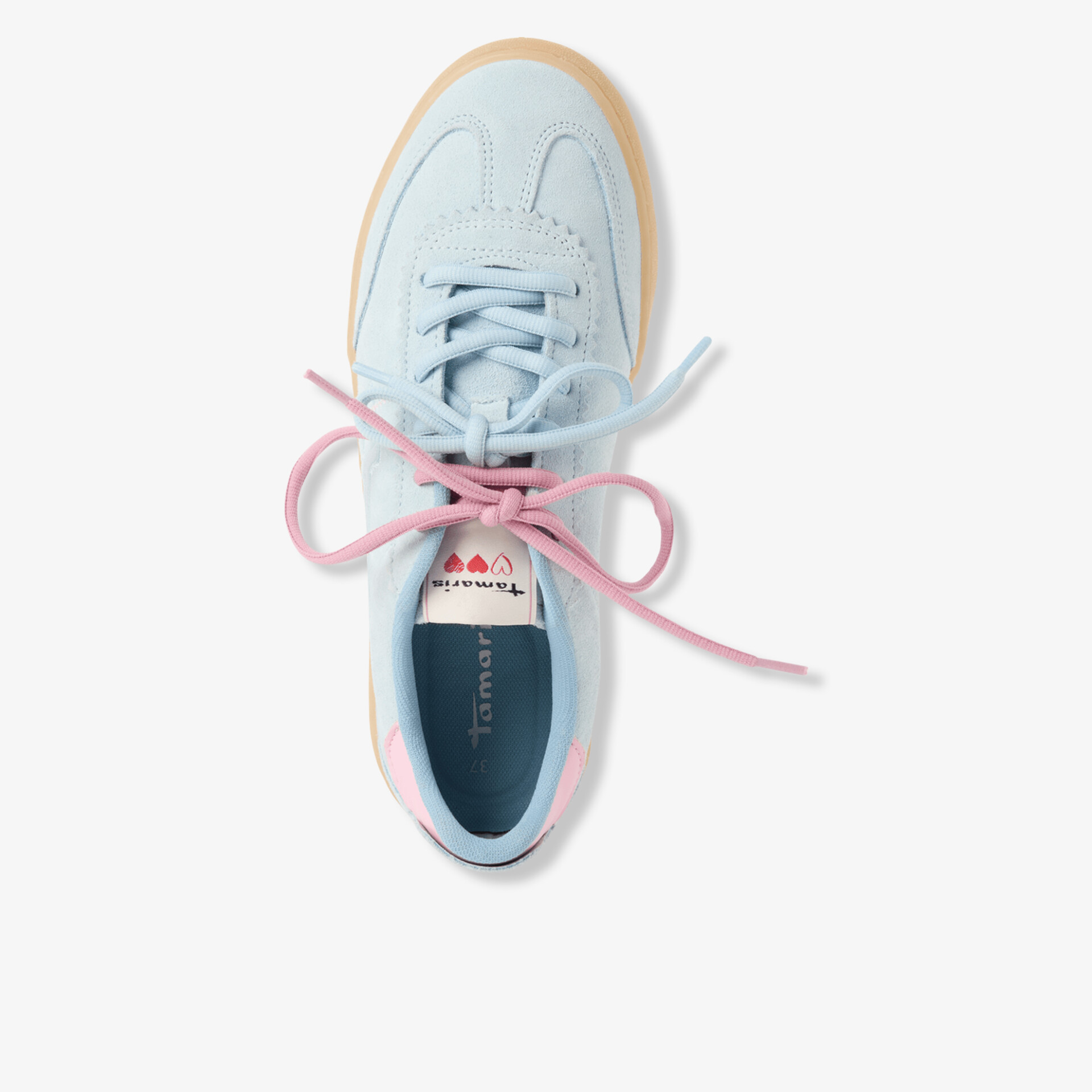 Hellblaue klassische Sneaker mit Schnürung und bequemer Passform in sportlichem Design