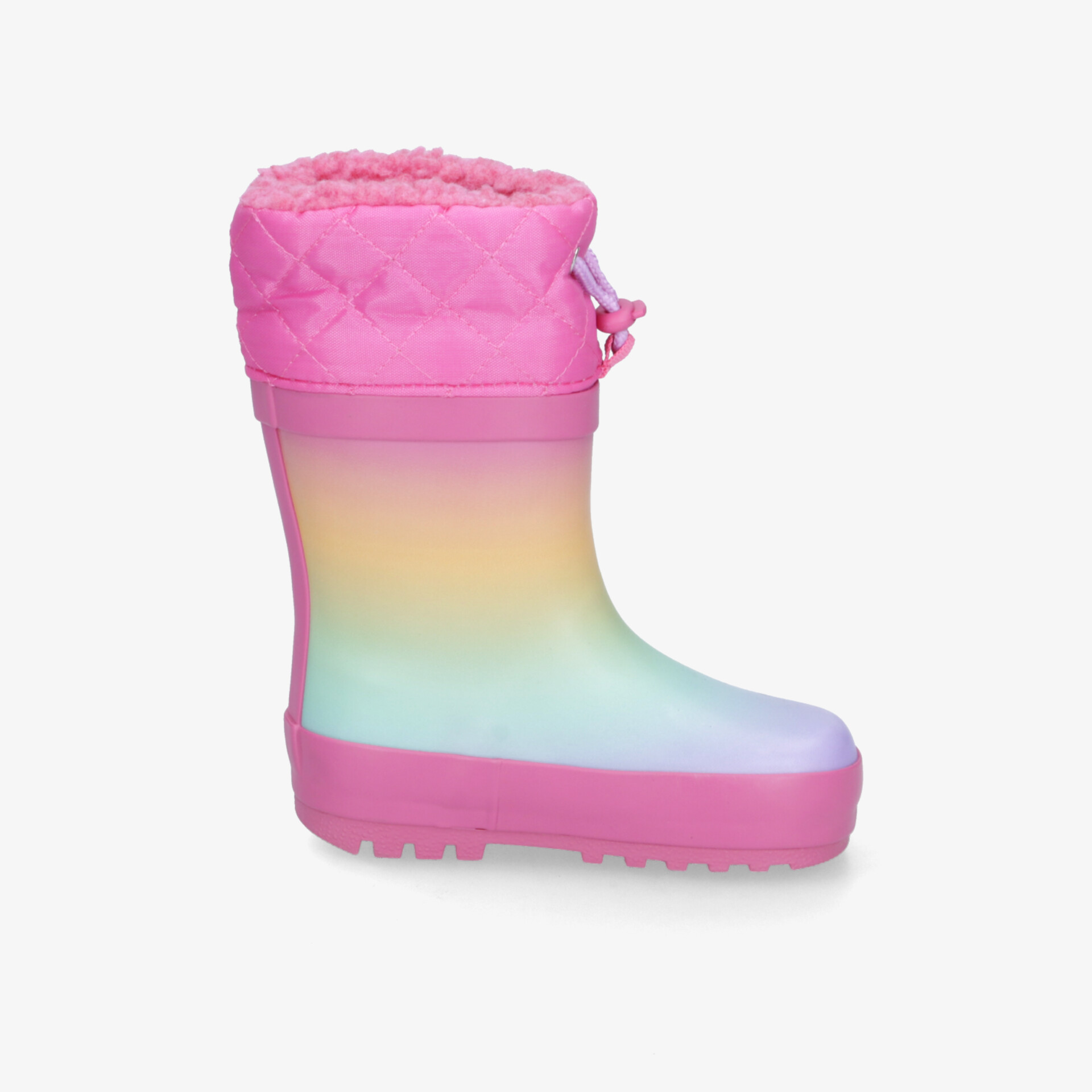 Bunter wasserfester Gummistiefel mit warmem Futter und rutschfester Sohle, ideal für nasse Tage