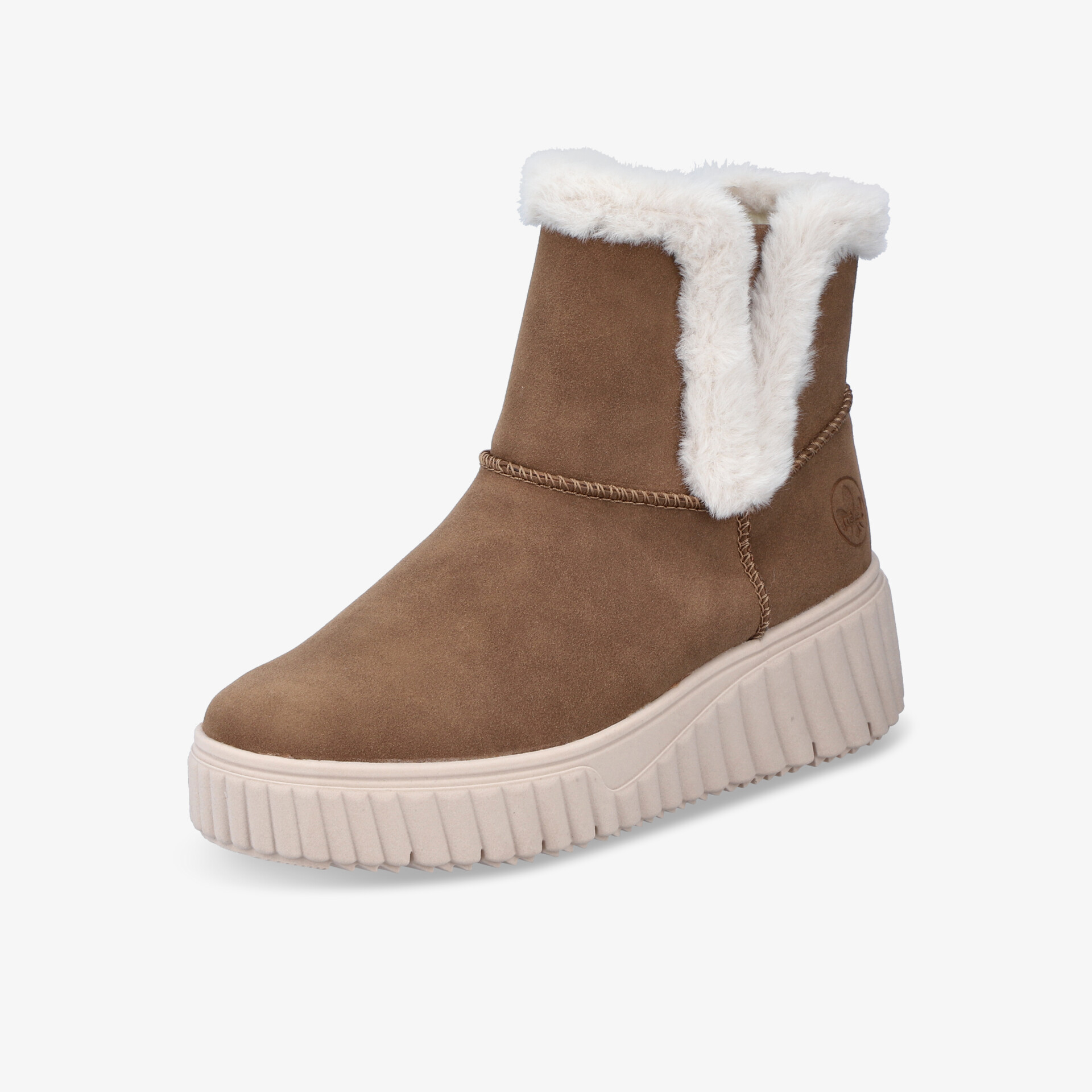 Warmer brauner Winterstiefel mit flauschigem Innenfutter und robuster, dicker Sohle für Komfort und Halt