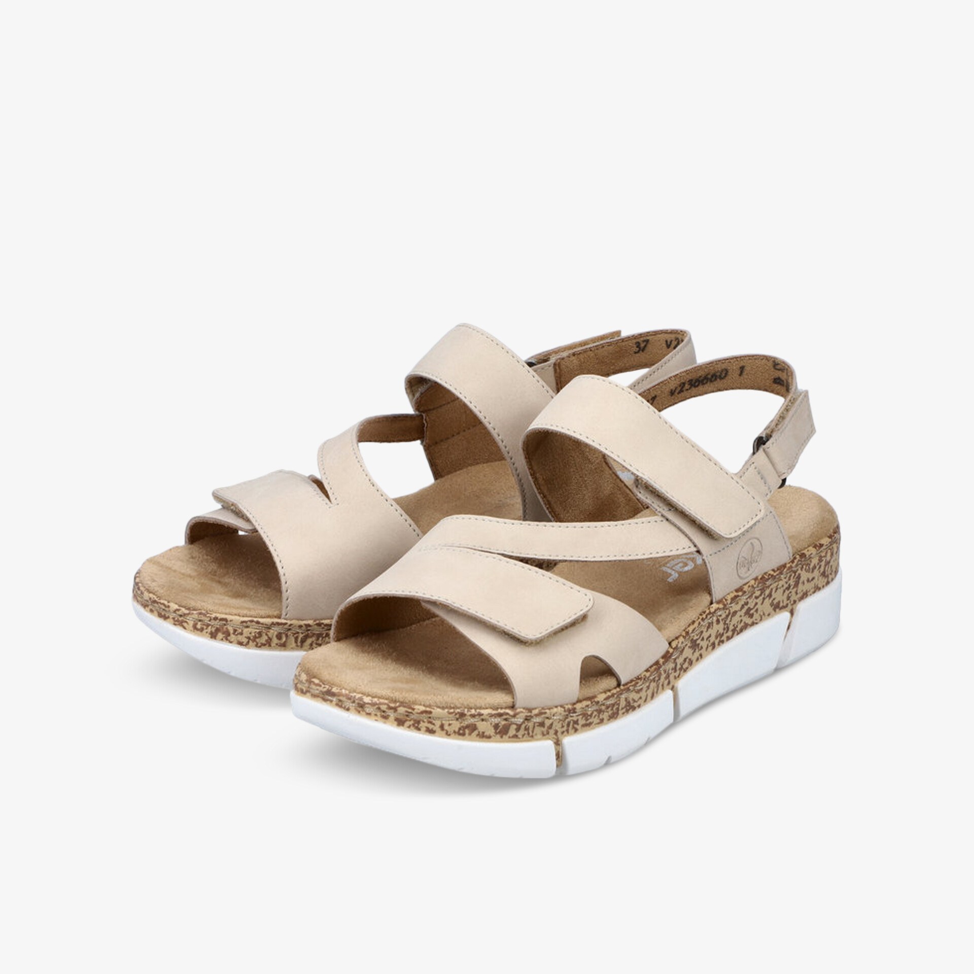 Bequeme weiße Sandalen mit verstellbaren Riemen und gepolsterter Innensohle für optimalen Tragekomfort