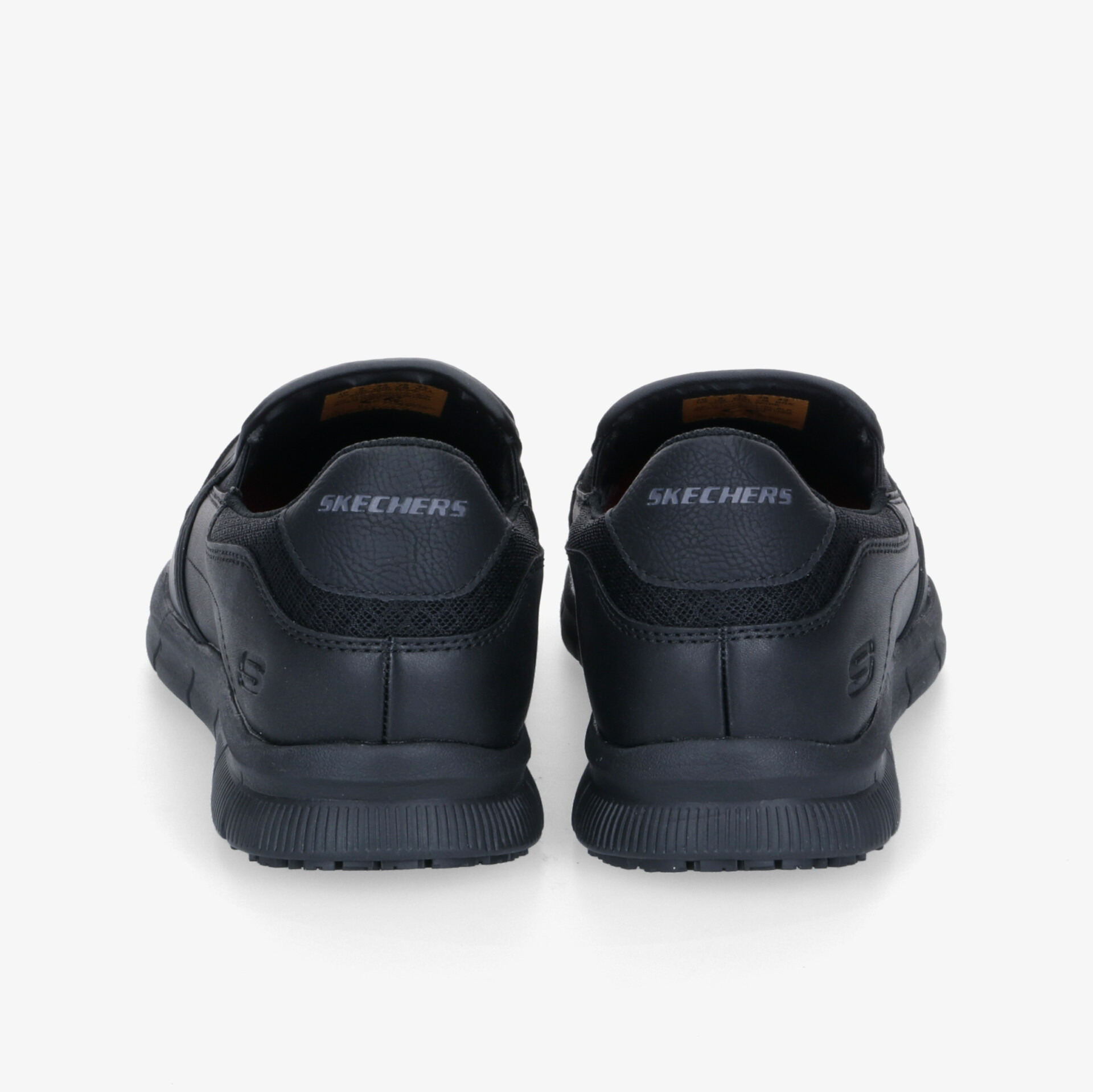 Schwarze Schuhe von hinten für Komfort und Stil im Alltag, ideal für Freizeit und tägliche Aktivitäten.