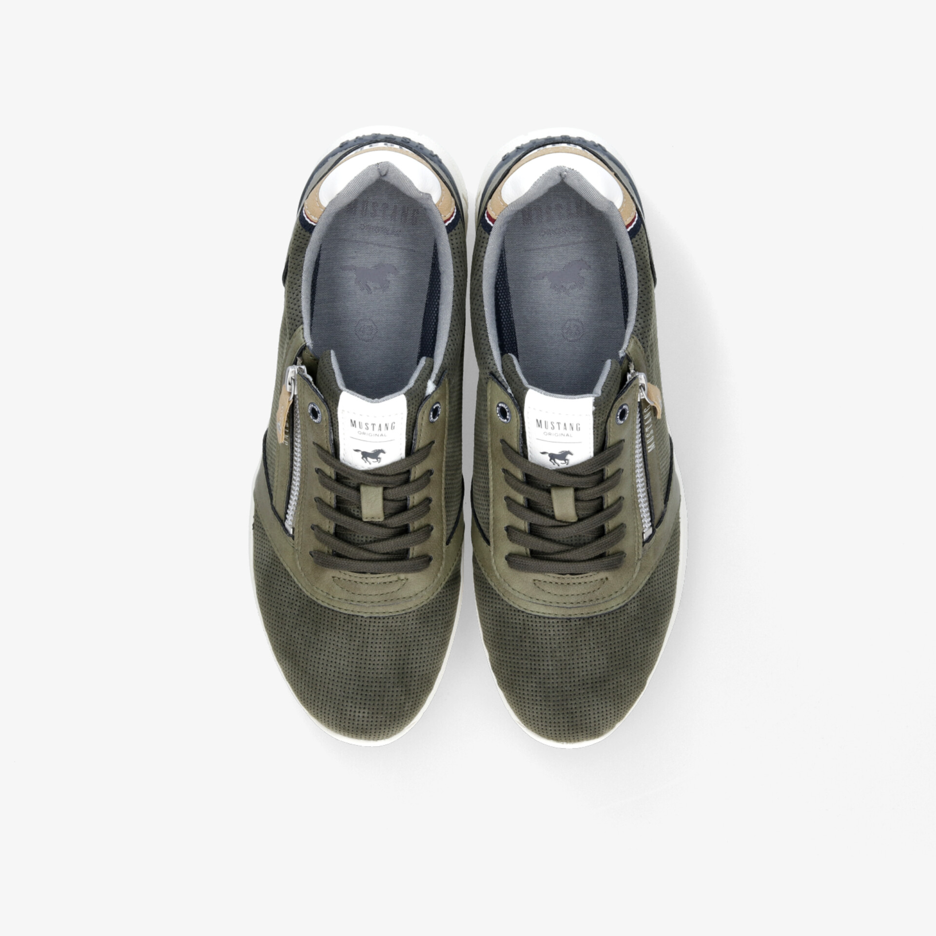 Olivgrüne Sportschuhe aus robustem Material, bequem gepolstert, rutschfeste Sohlen, vielseitig einsetzbar, Paar