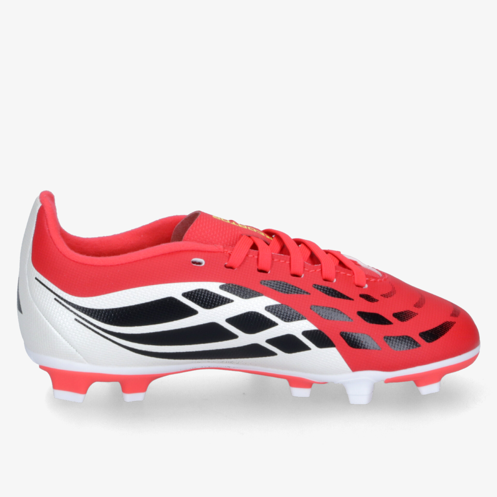 Leichter roter Sportschuh mit weiß-schwarzen Details in klarer seitlicher Ansicht für optimale Performance