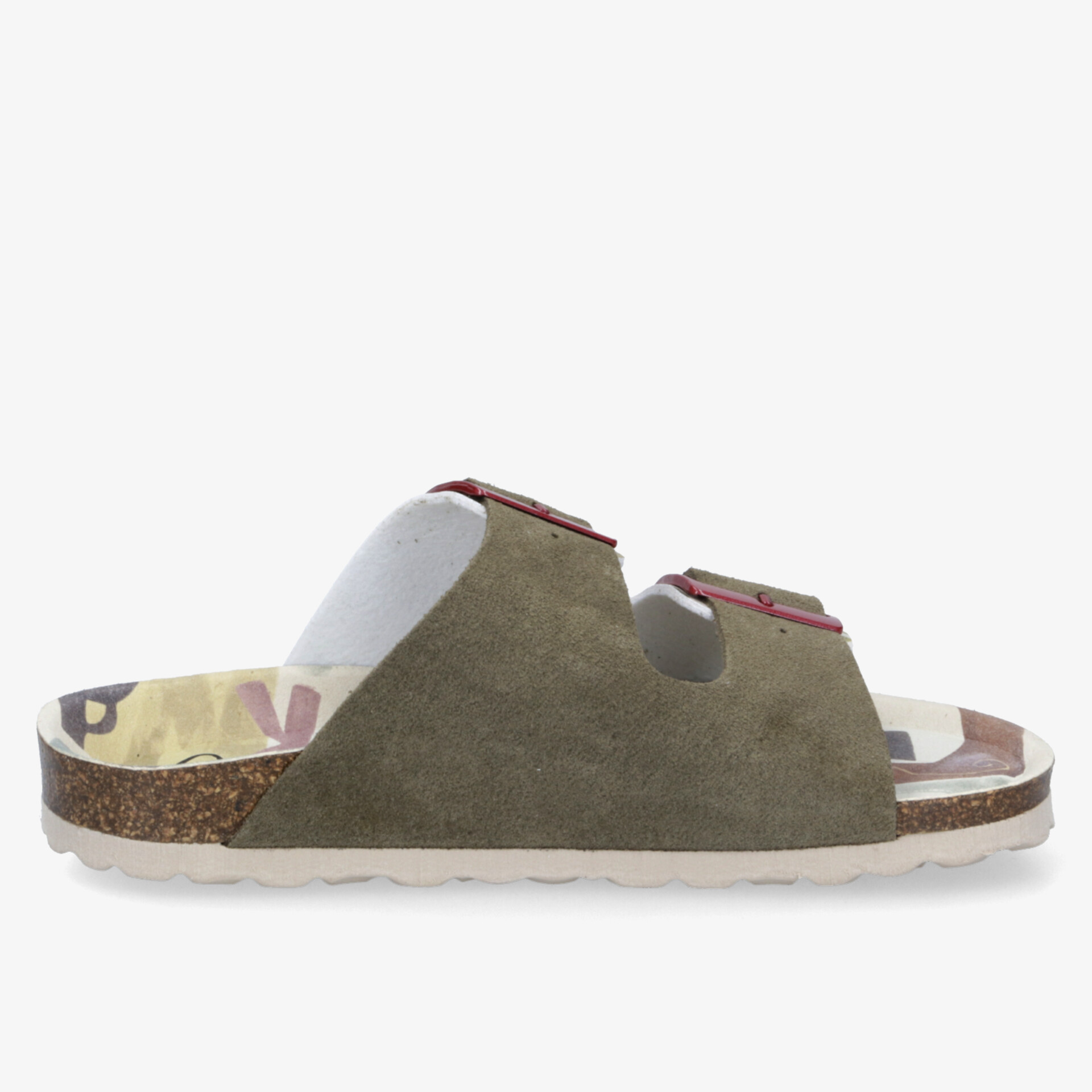 Bequeme olivfarbene Sandale mit weichem Fußbett und verstellbaren Riemen für optimalen Tragekomfort