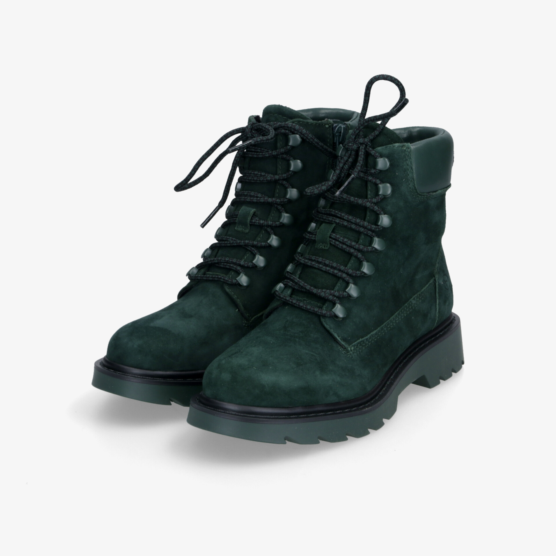 Robuste schwarze Wildleder-Schnürstiefel mit profilierter Sohle für optimalen Halt und hohen Tragekomfort