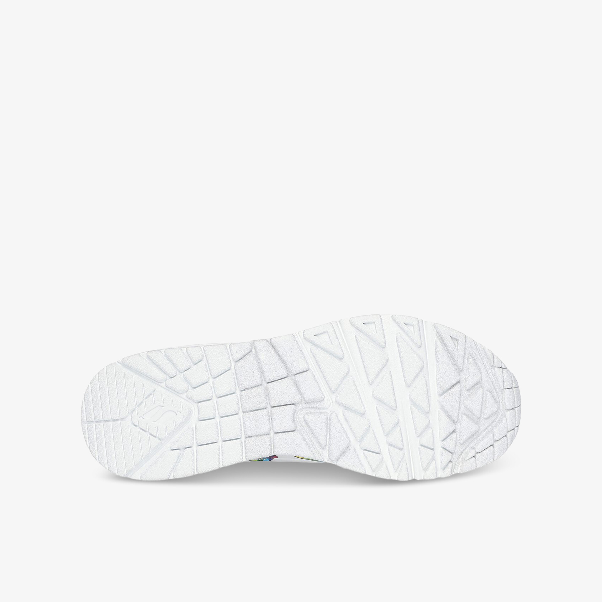Weiße Schuhsohle mit rutschfestem Profil für optimale Bodenhaftung und hohe Flexibilität