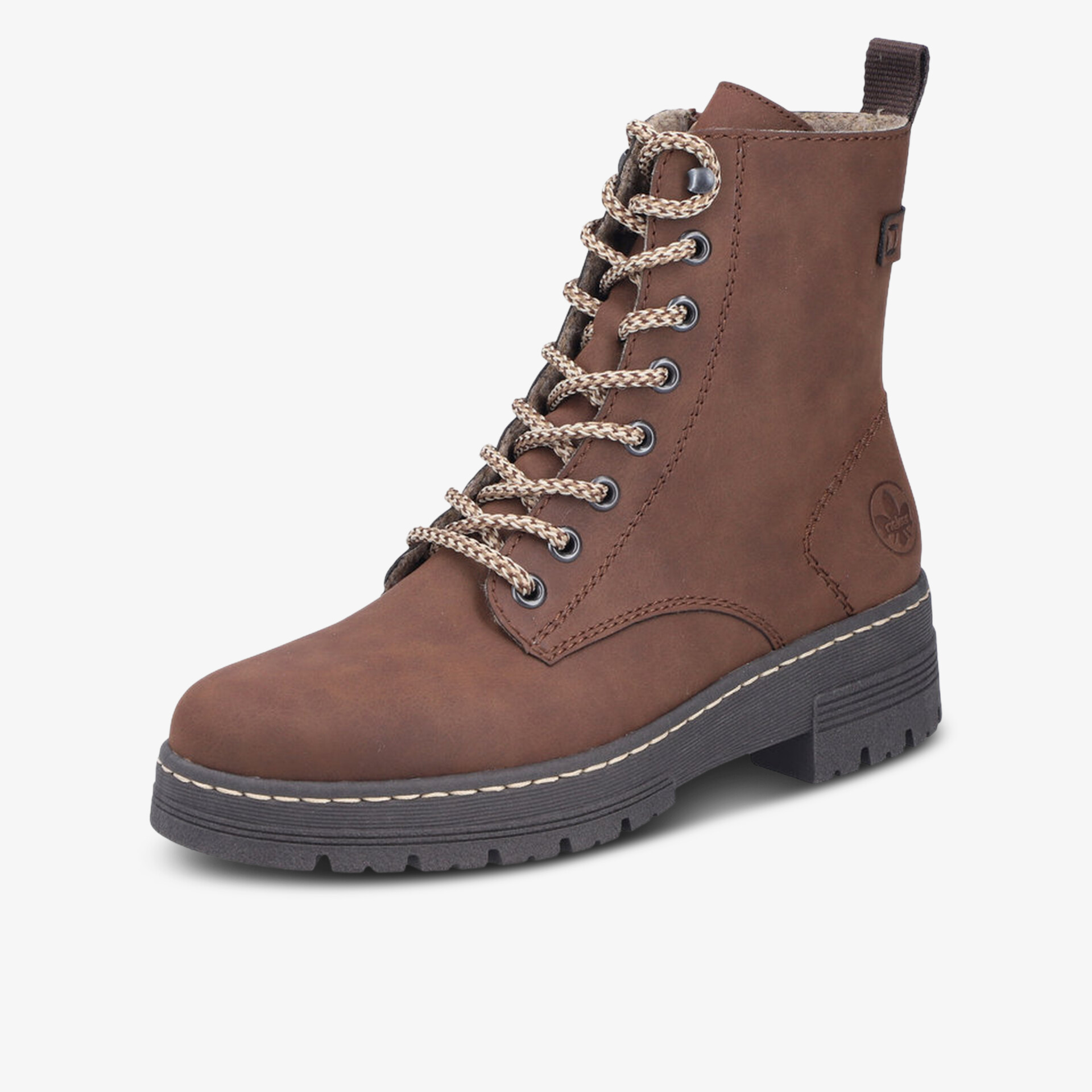 Robuster brauner Schnürstiefel mit rutschfester Sohle und komfortablem Design für besten Halt und warmen Tragekomfort