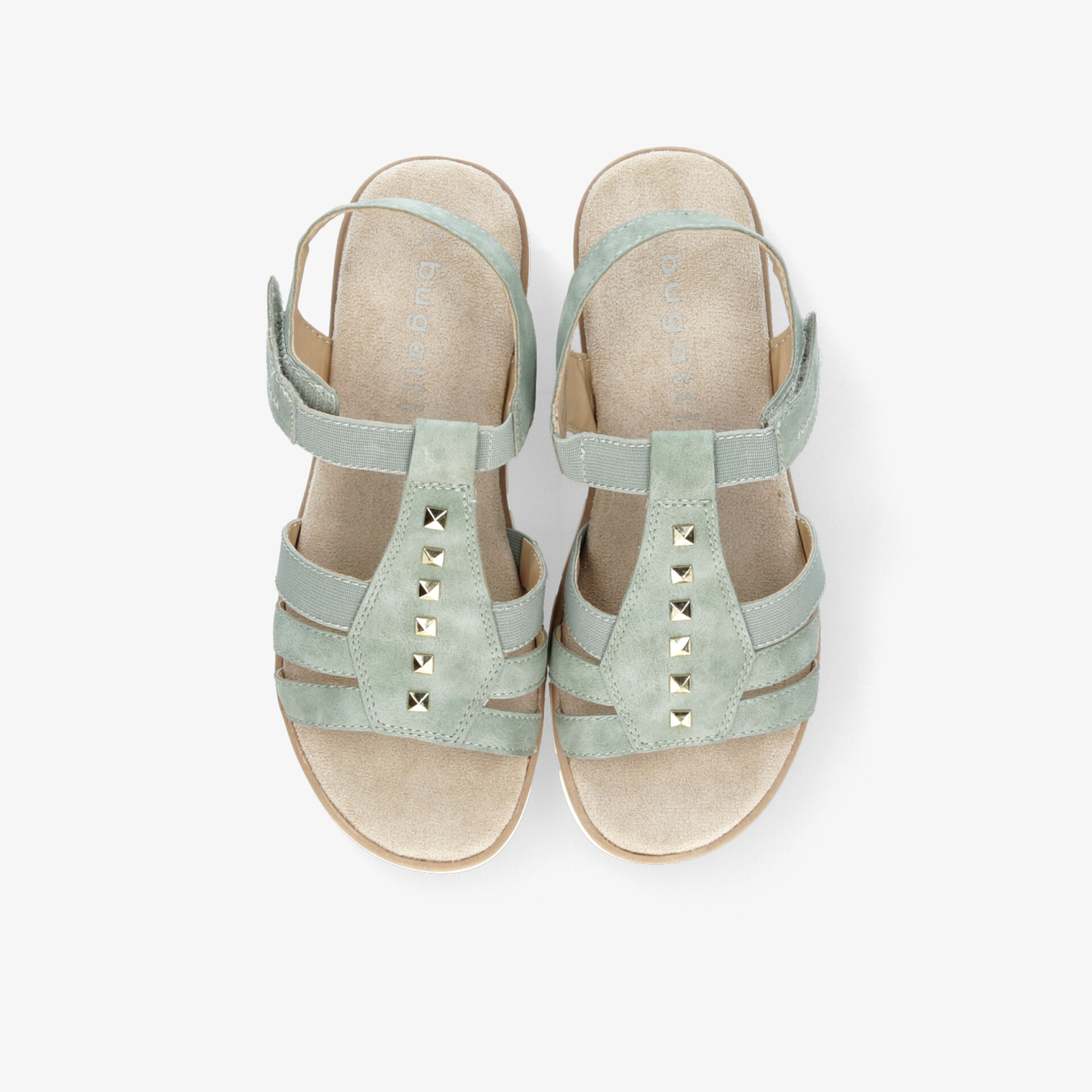 Bequeme hellgrüne Sandalen mit offenem Design und verstellbarem Riemen für optimalen Tragekomfort