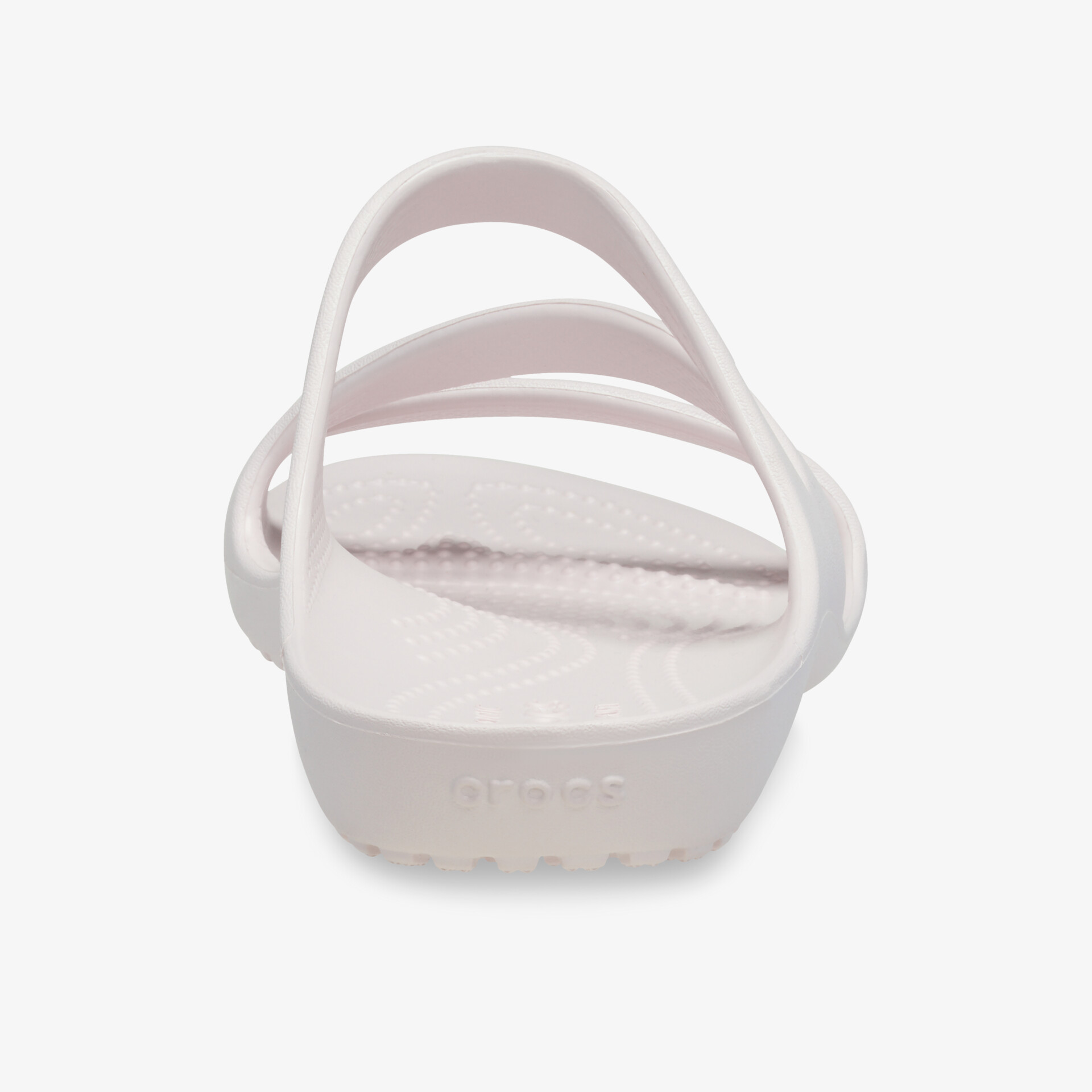 Weißer, leichter Schuh mit flexibler Sohle, offenem Design und Riemen für hohen Tragekomfort und einfache Handhabung