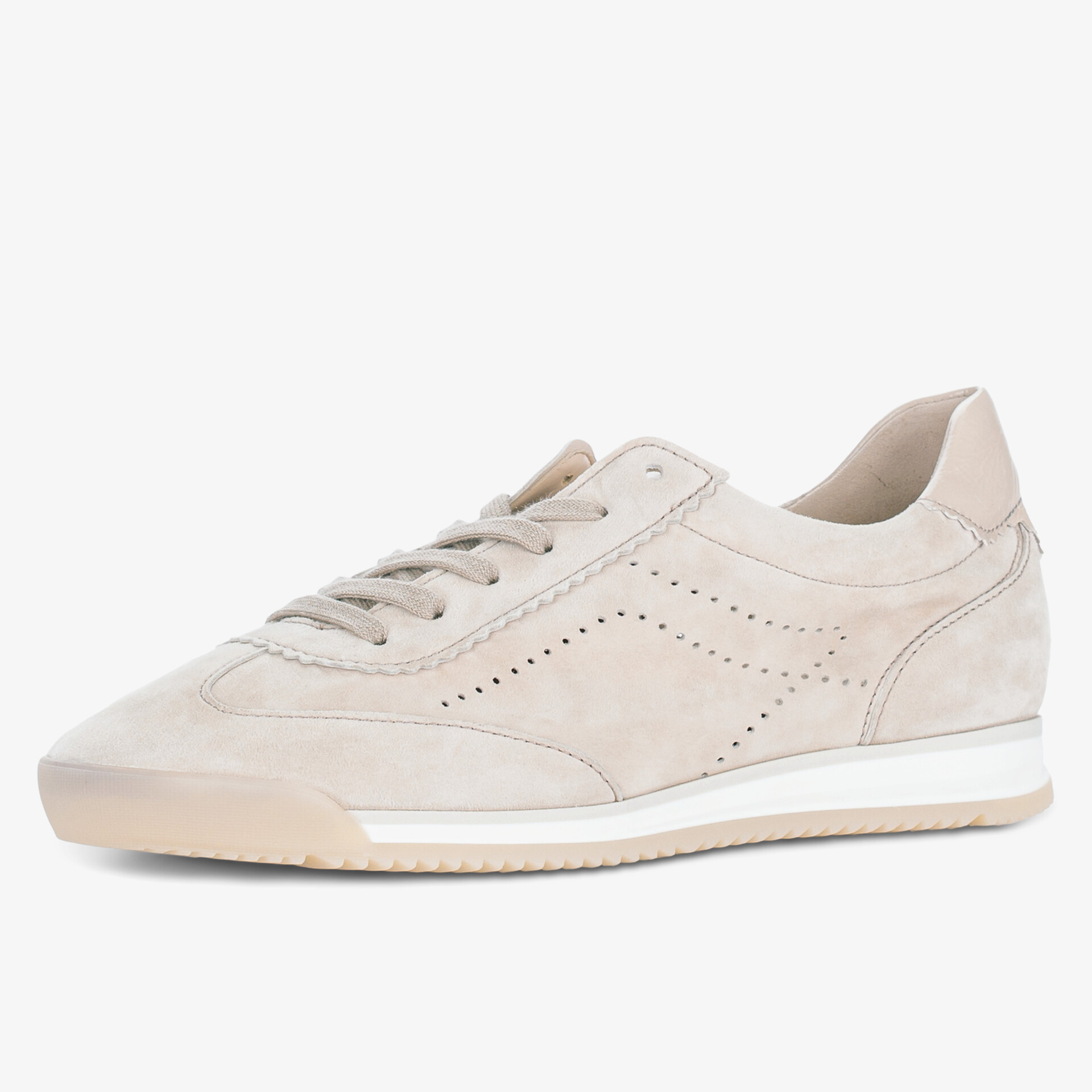 Beiger Sneaker in sportlichem Design mit Komfort und eleganten Details.
