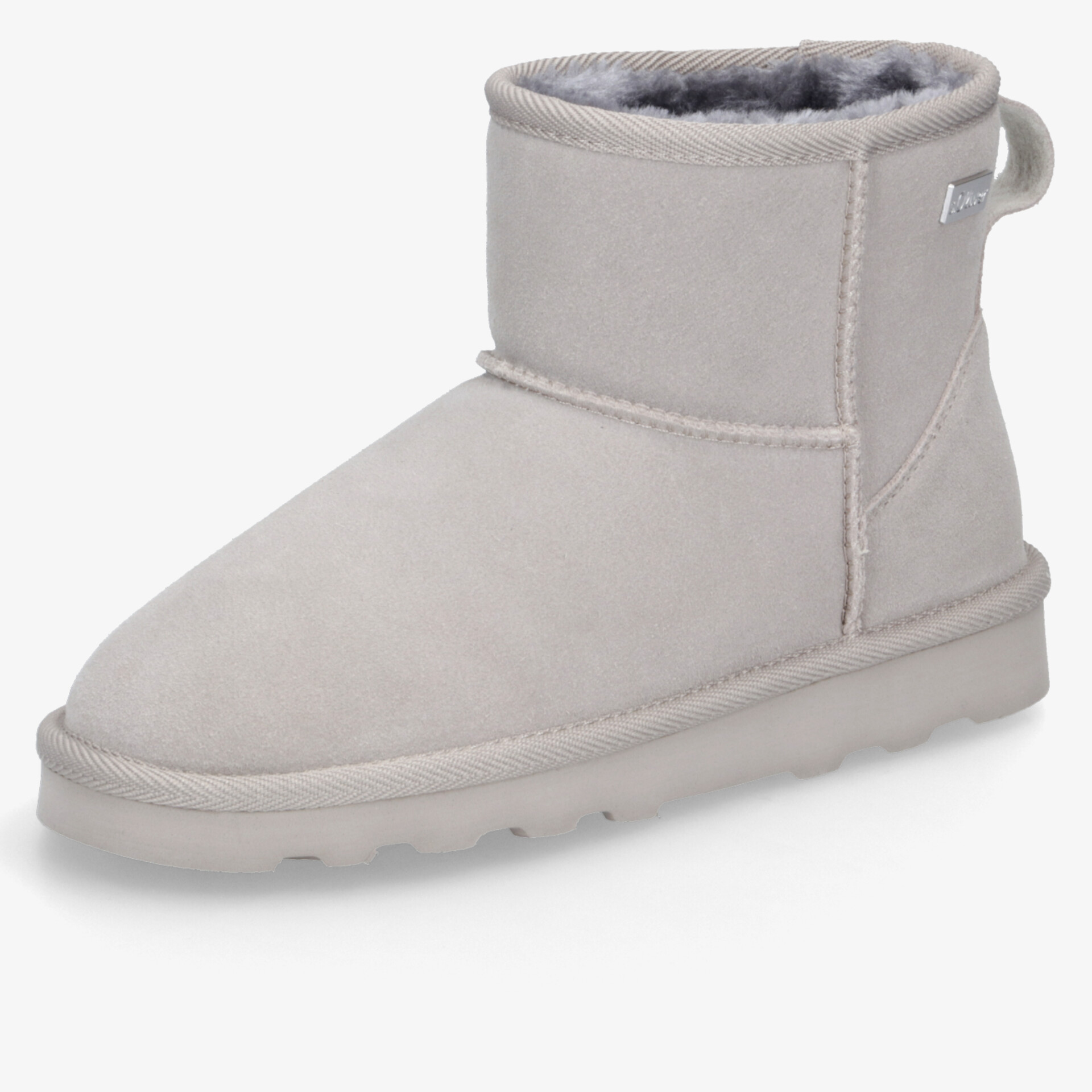 Winterstiefel in grauer Farbe mit weichem, warmem Innenfutter und rutschfester Sohle, bequem und kuschelig