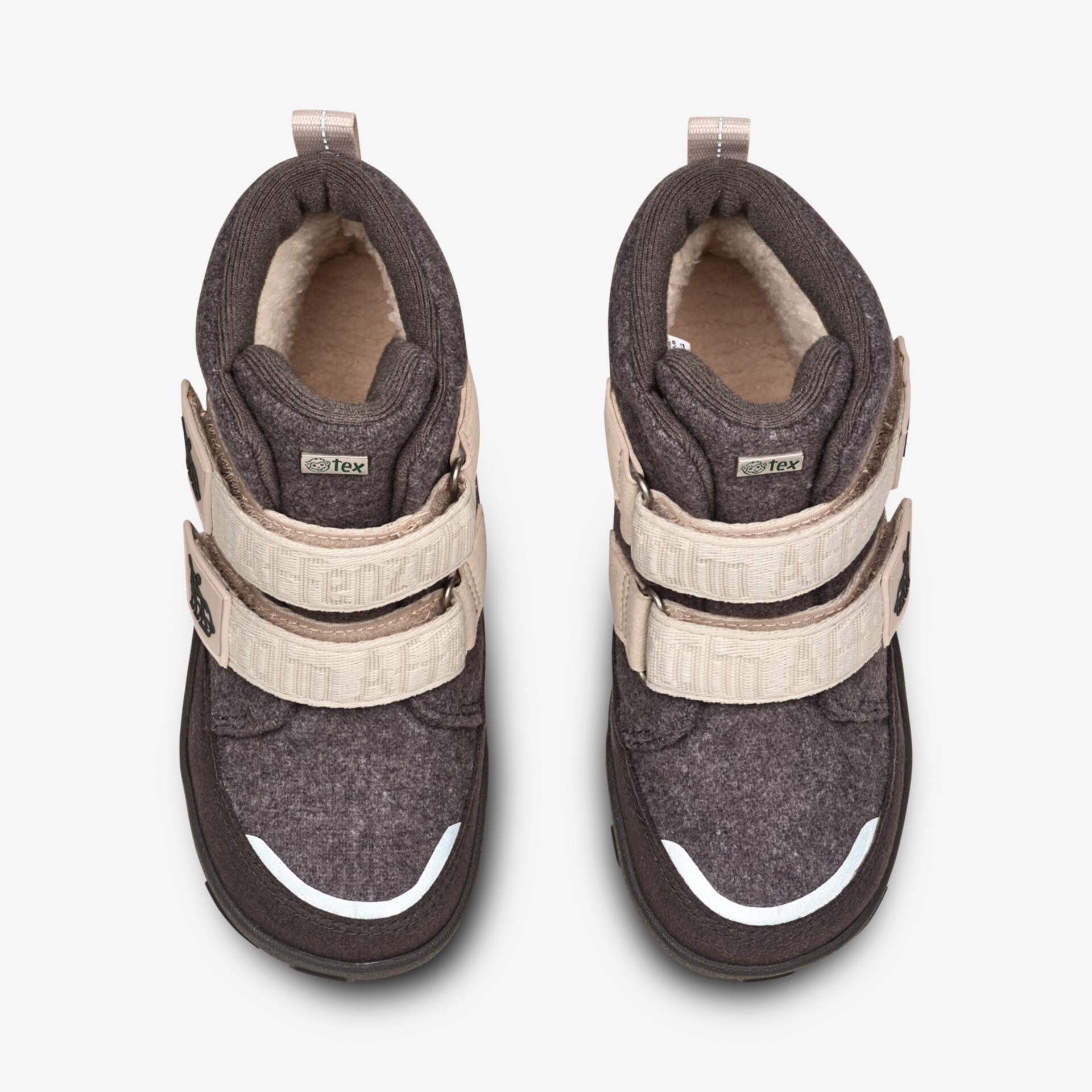 Leichte und robuste Sportschuhe in Grau und Hellbeige mit doppelten Klettverschlüssen für optimalen Halt