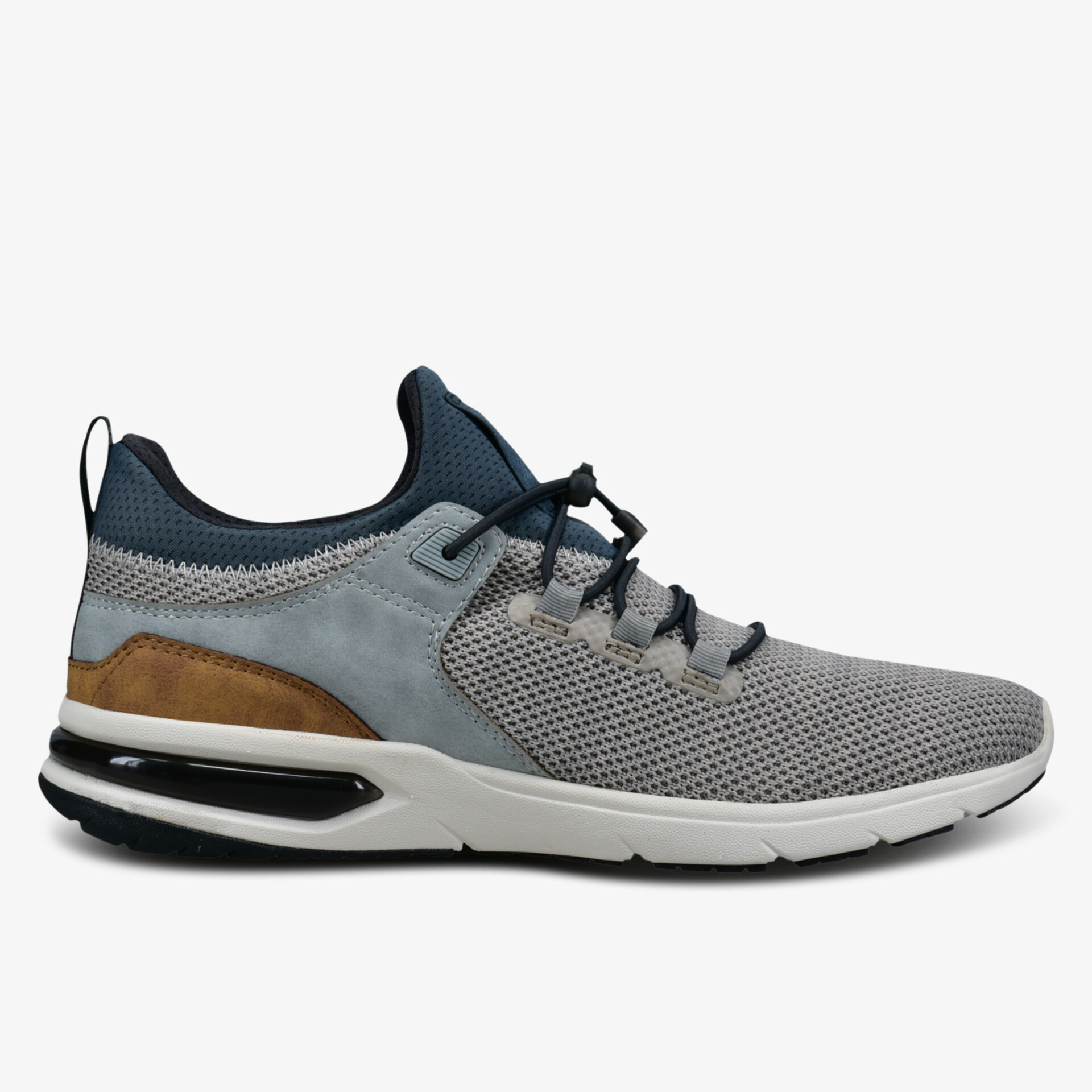 Moderner, leichter Sportschuh mit atmungsaktivem Material und bequemem Tragekomfort seitlich gezeigt