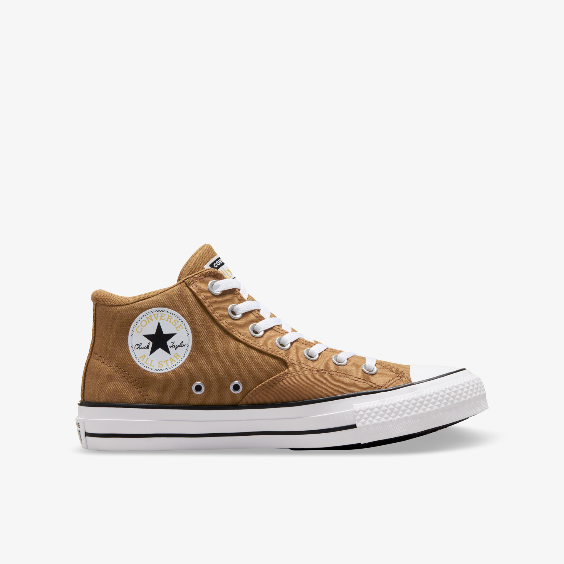 seitliche Ansicht eines klassischen, bequemen und langlebigen Sneakers mit hochwertigem Canvas-Material und Gummisohle