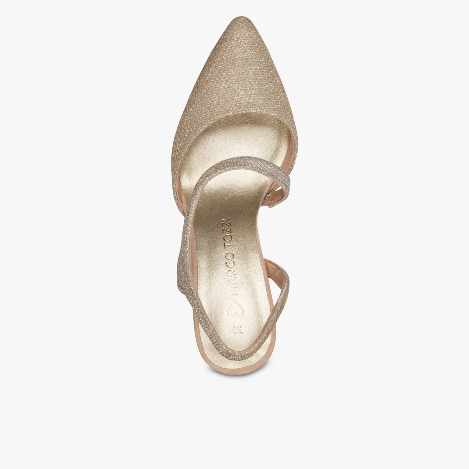 Eleganter spitzer Schuh in beiger Farbe mit schmalem Schnitt und hohem Tragekomfort