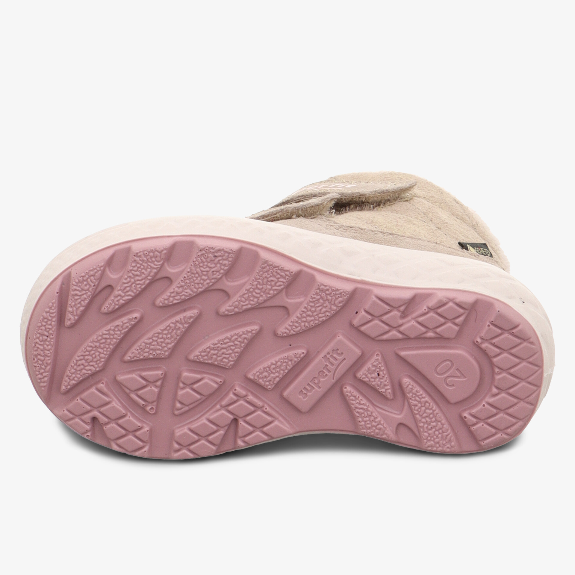 Detailansicht der robusten und rutschfesten Schuhsohle mit tiefem Profil für sicheren Halt