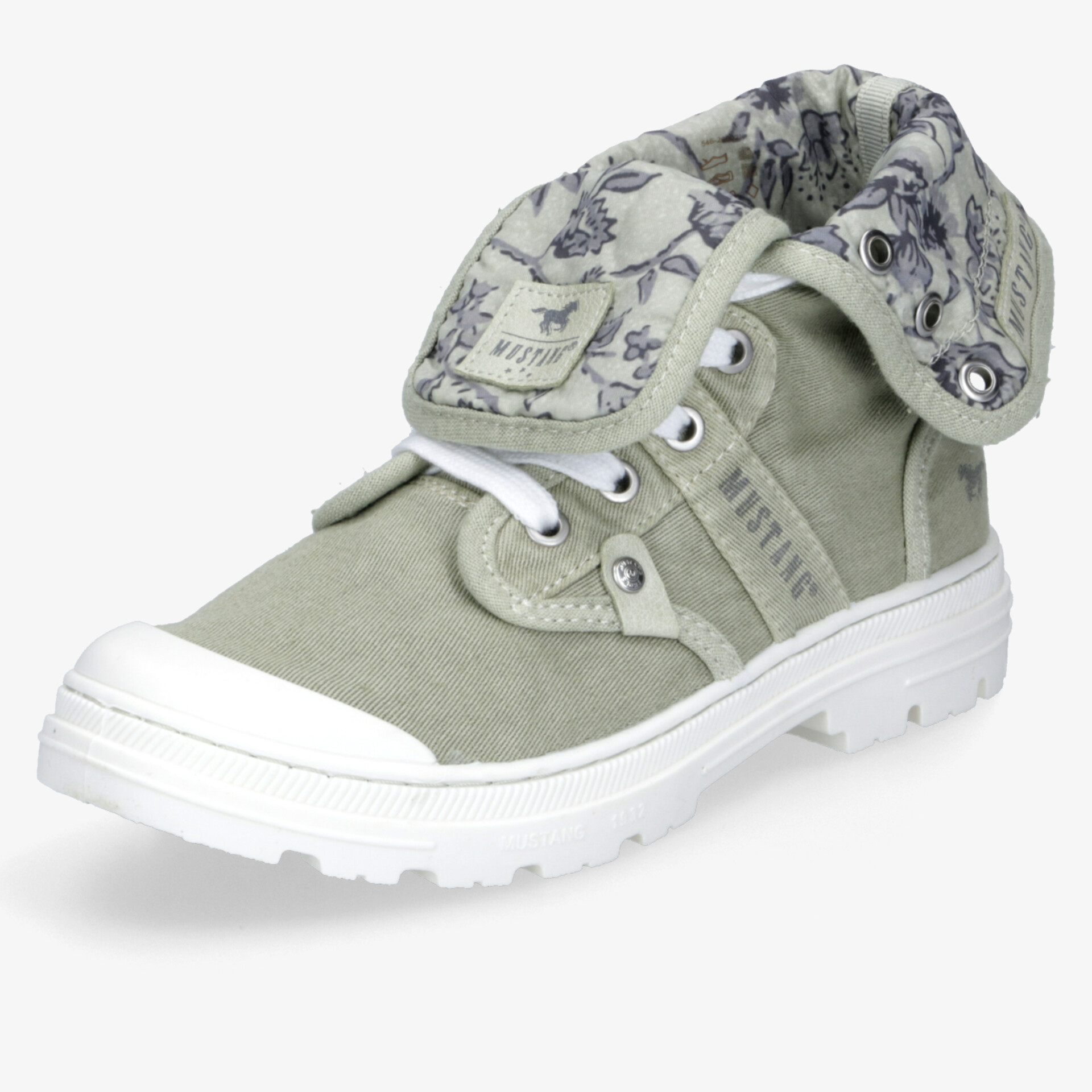 Robuster und bequemer Schuh mit faltbarem Schaft und rutschfester Sohle in grauer Farbkombination