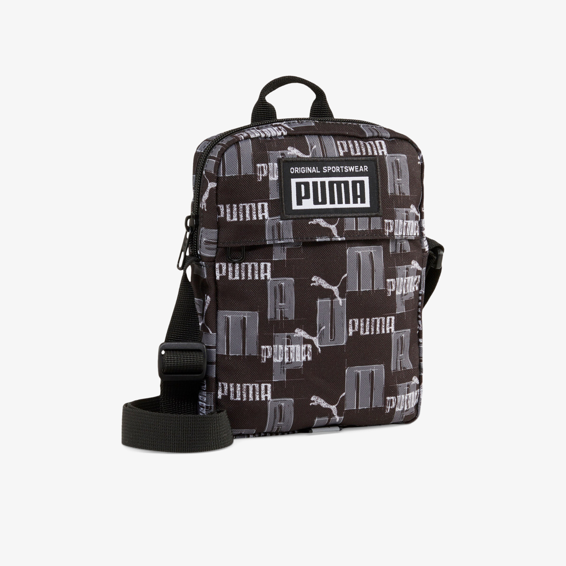 Stilvolle Puma Umhängetasche mit markantem Logo-Print und verstellbarem Schultergurt, ideal für unterwegs.