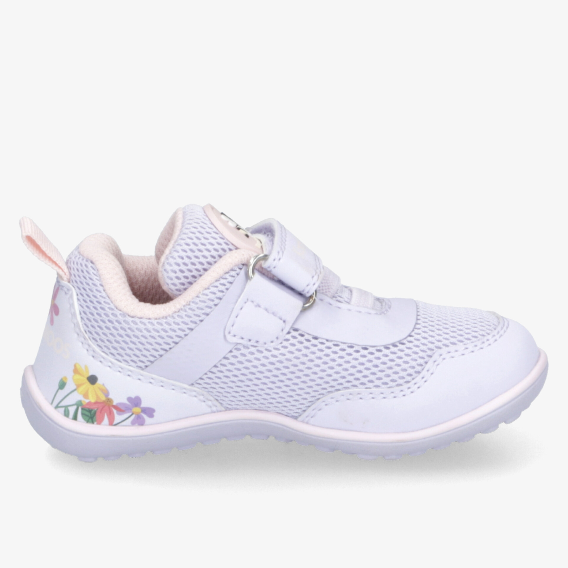 Leichter, atmungsaktiver Sportschuh mit floralem Design und praktischem Klettverschluss für optimalen Komfort.