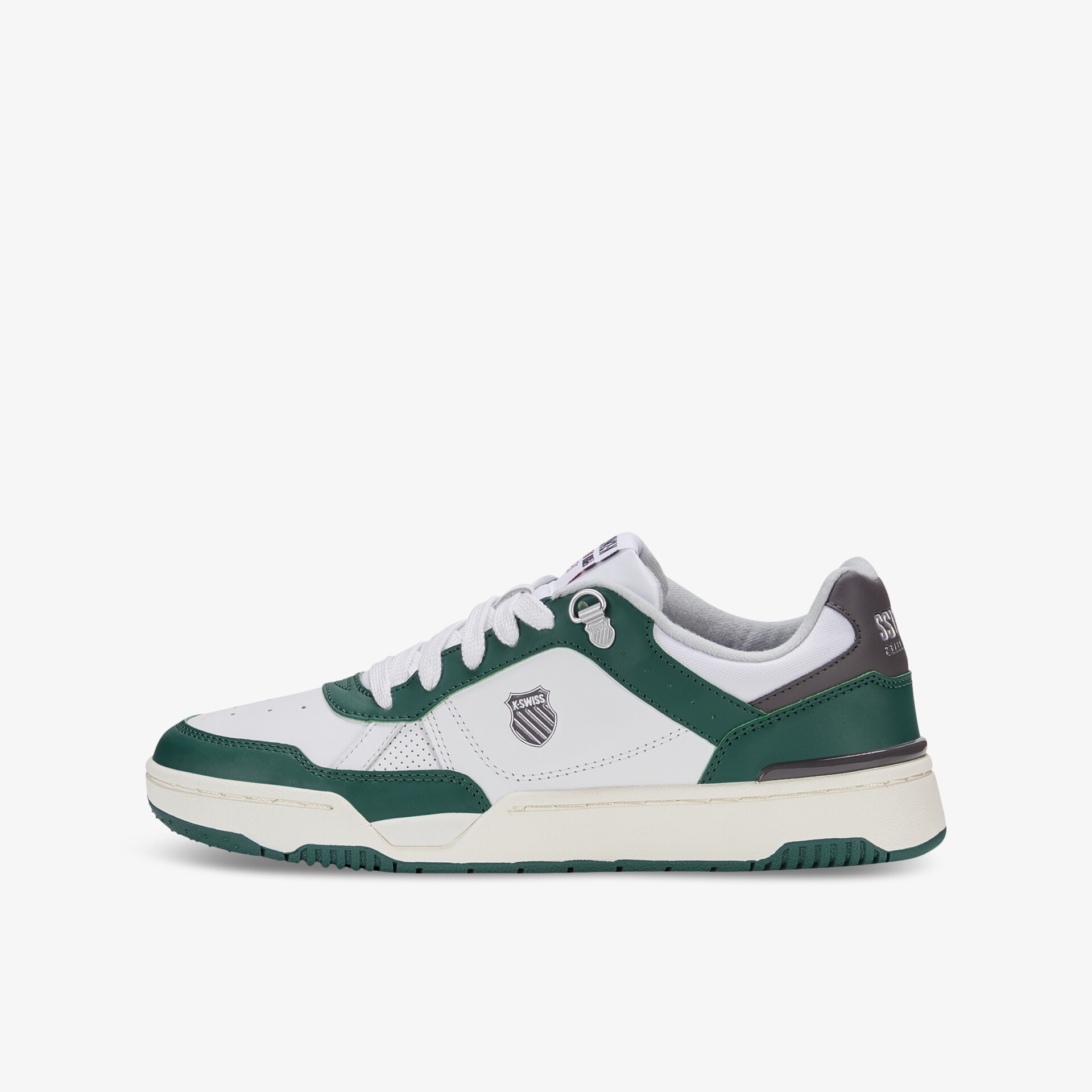 Moderner weiß-grüner Sneaker mit markantem Design und bequemer Passform.