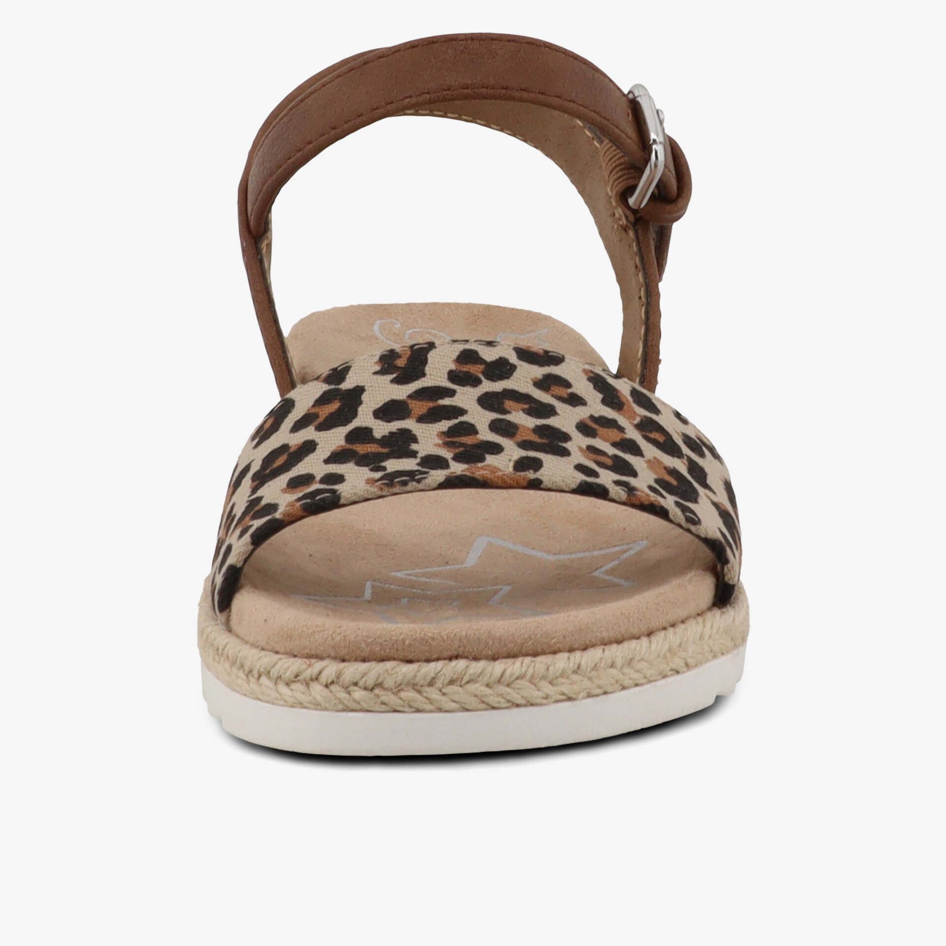 Bequeme Sandale mit verstellbarem Riemen und gepolsterter Decksohle im modischen Animalprint