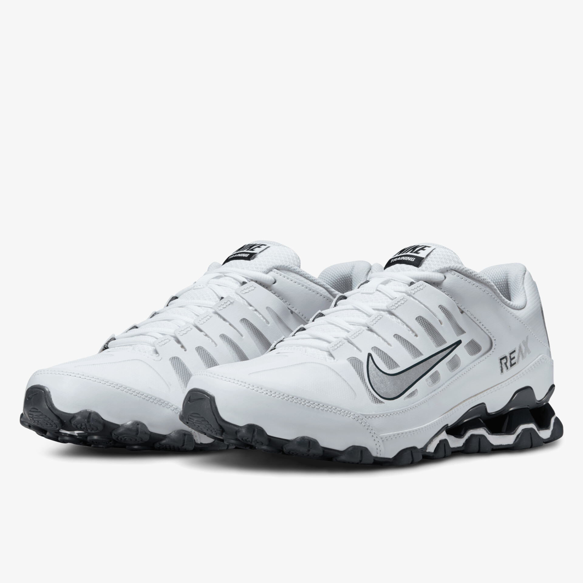 Weißer leichter Laufschuh mit atmungsaktivem Material und rutschfester stabiler Sohle, sportliches Design