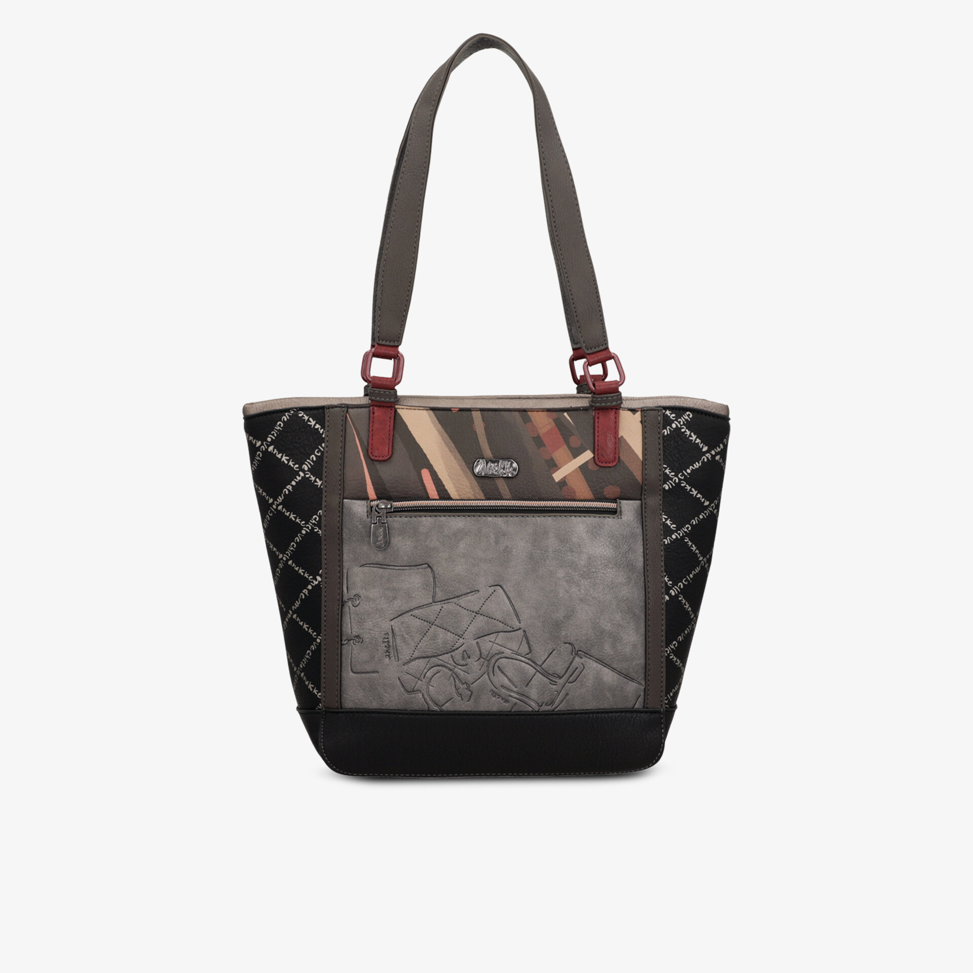 Große modische Tasche mit praktischem Design und robusten Henkel in elegantem Muster und hochwertigen Materialien