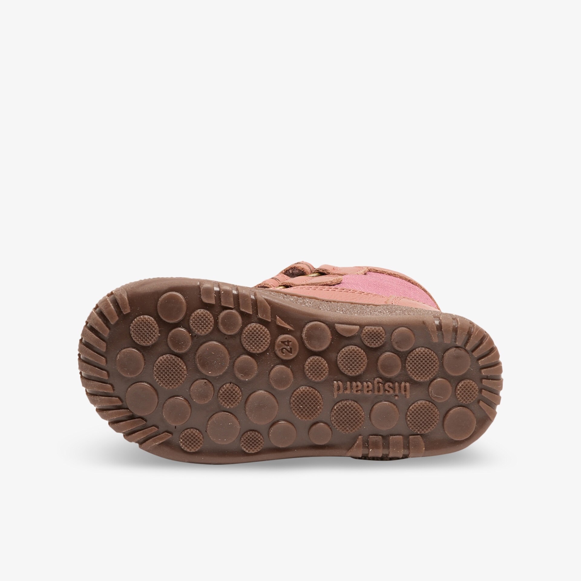 Robuste braune Schuhsohle mit griffigem Profil für sicheren Halt und langanhaltenden Tragekomfort