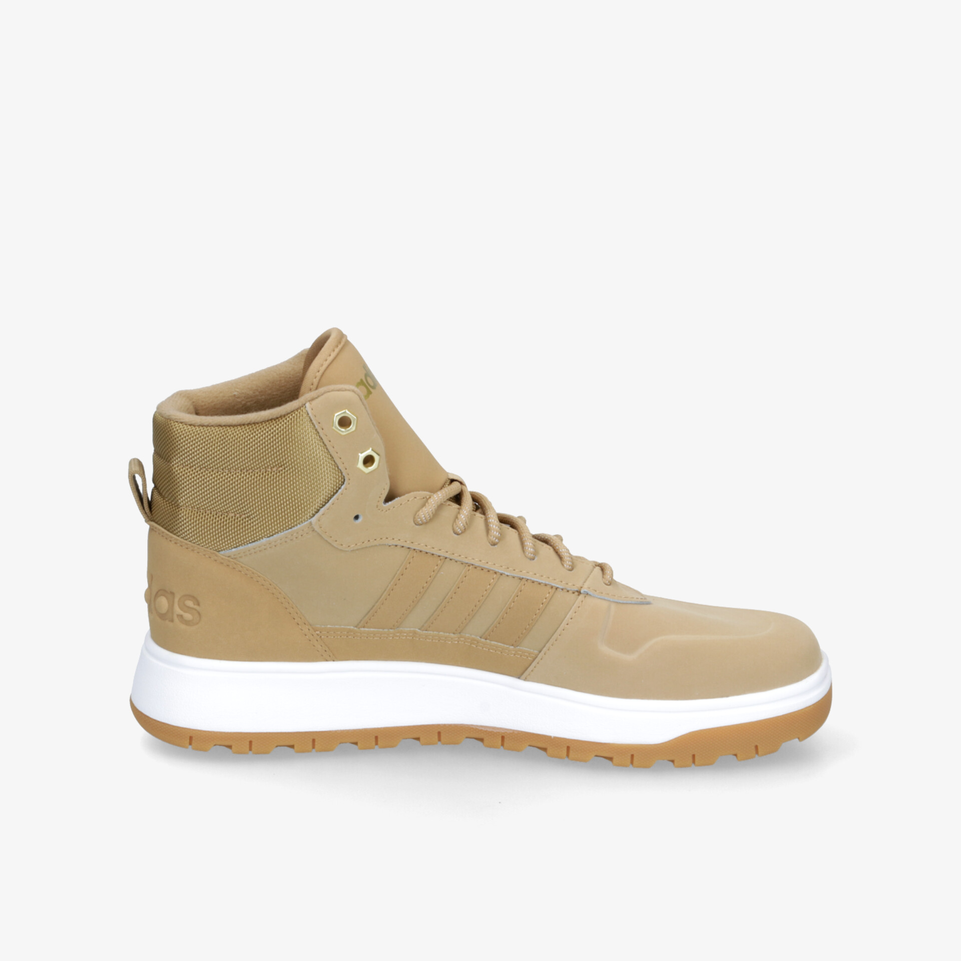 Beiger hoher Schuh mit robuster Profilsohle und bequemem Design, ideale Wahl für Outdoor-Aktivitäten